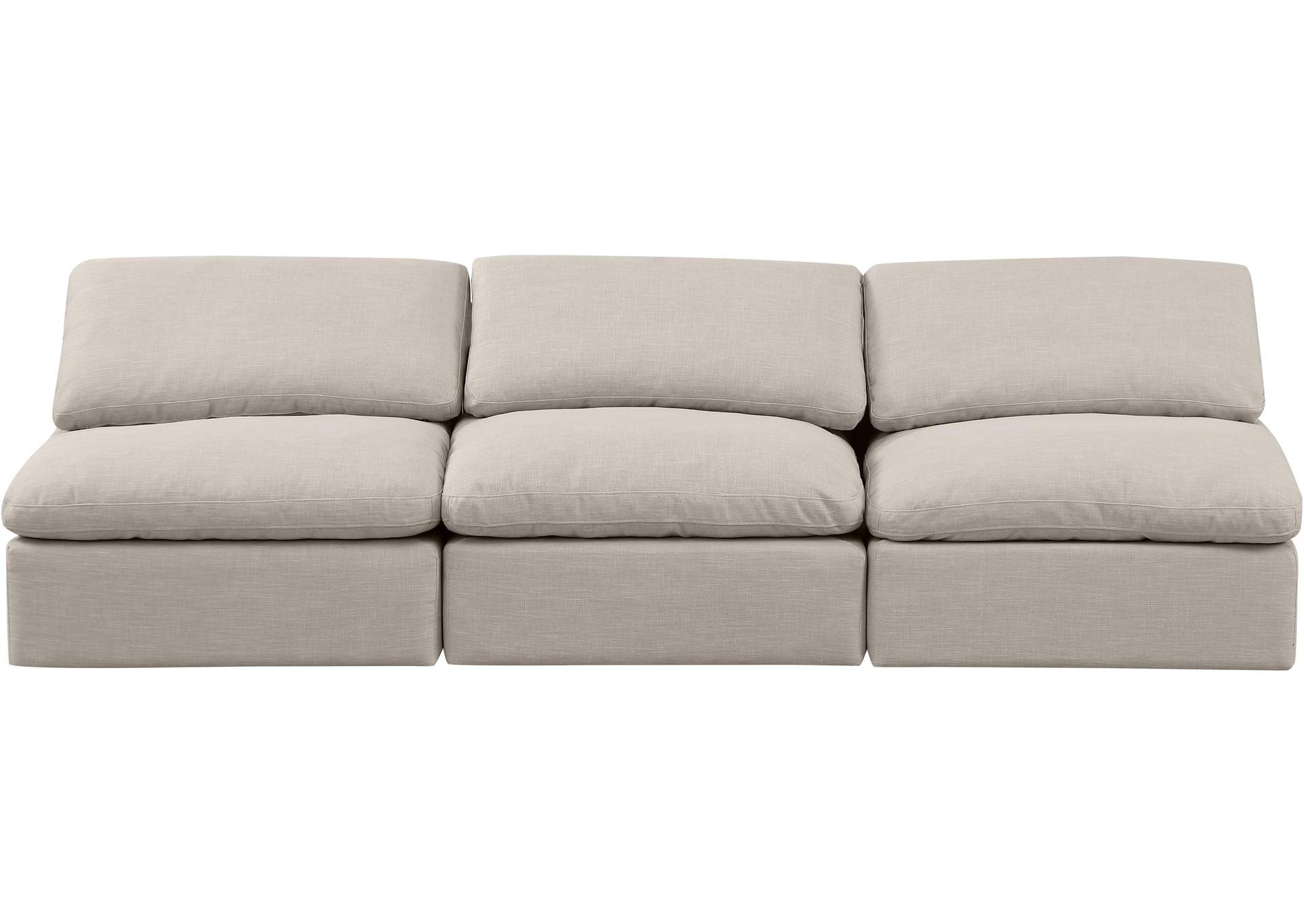 Indulge Beige Linen Textured Fabric Modular Sofa,Meridian Furniture