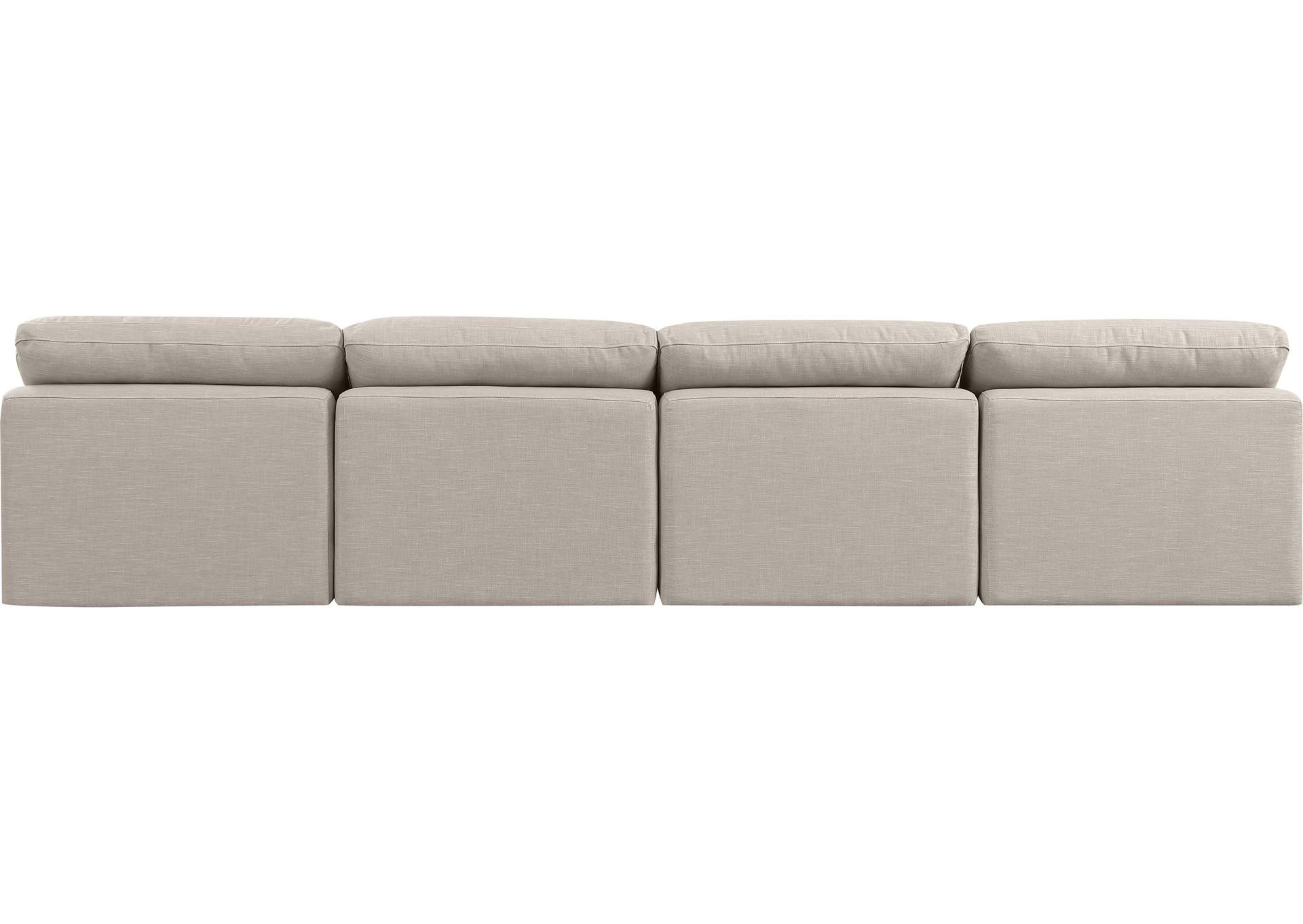 Indulge Beige Linen Textured Fabric Modular Sofa,Meridian Furniture