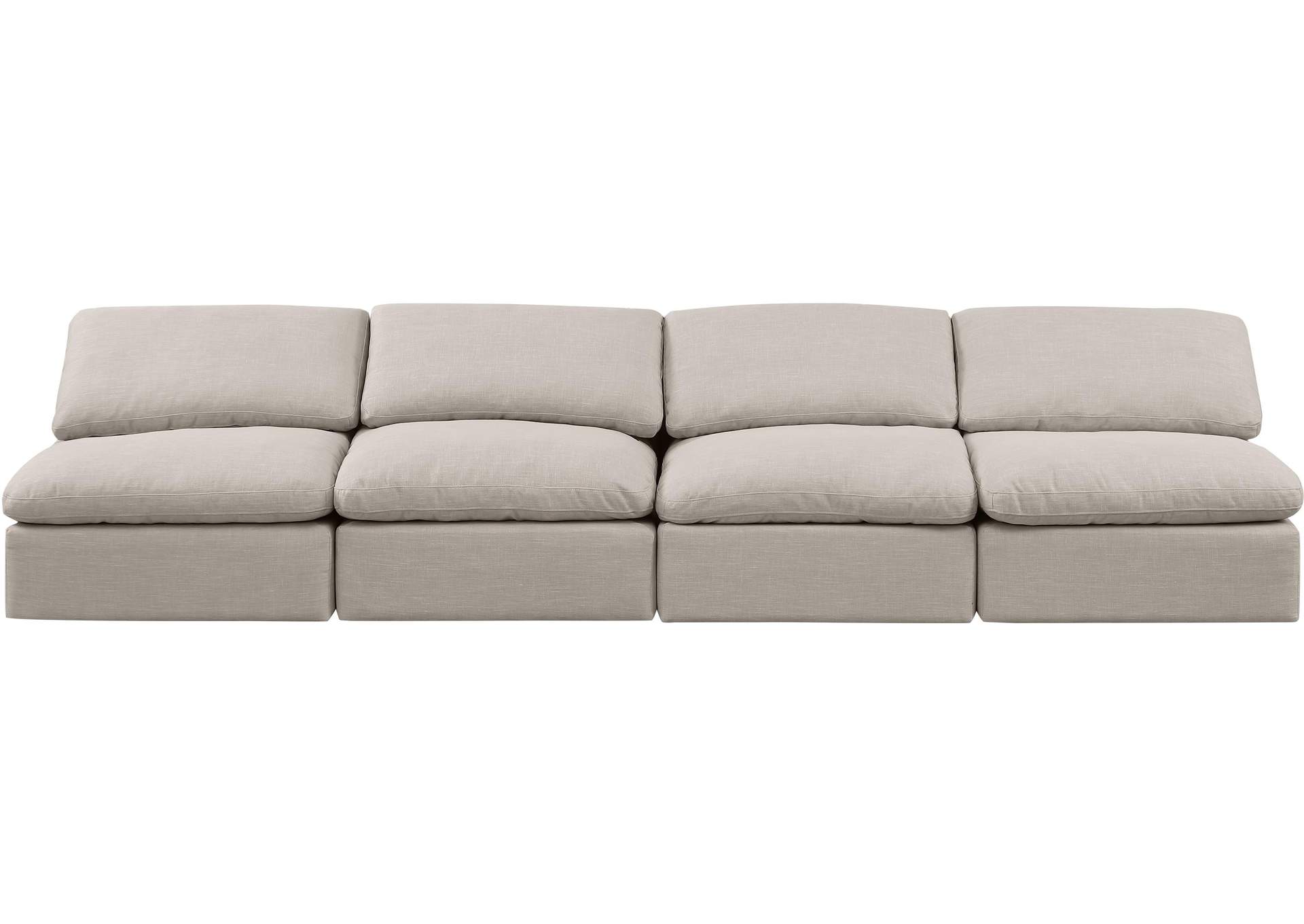 Indulge Beige Linen Textured Fabric Modular Sofa,Meridian Furniture