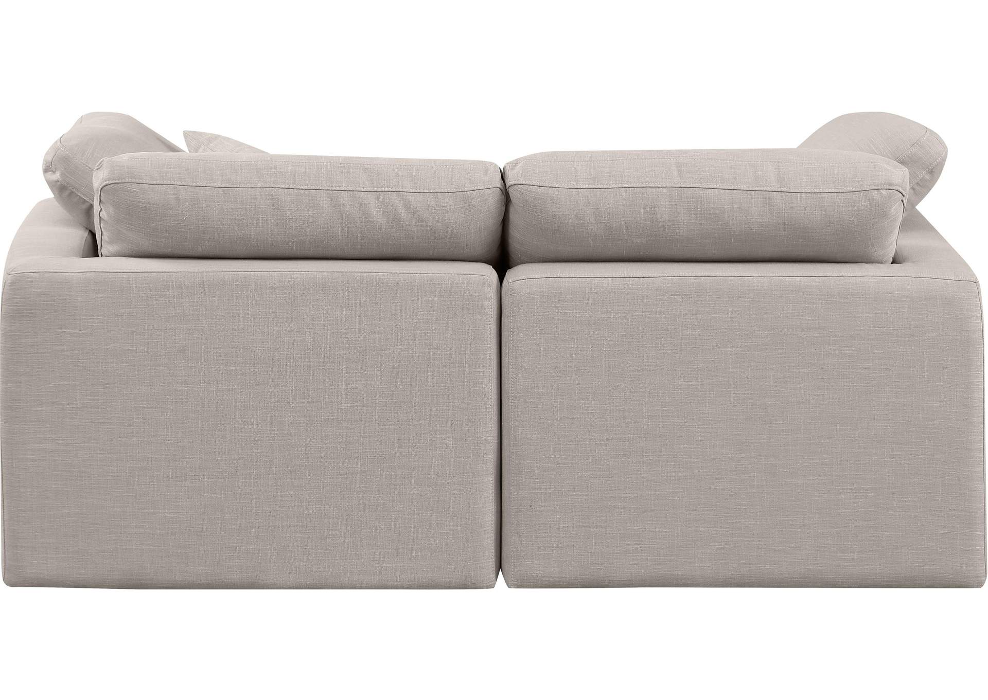 Indulge Beige Linen Textured Fabric Modular Sofa,Meridian Furniture