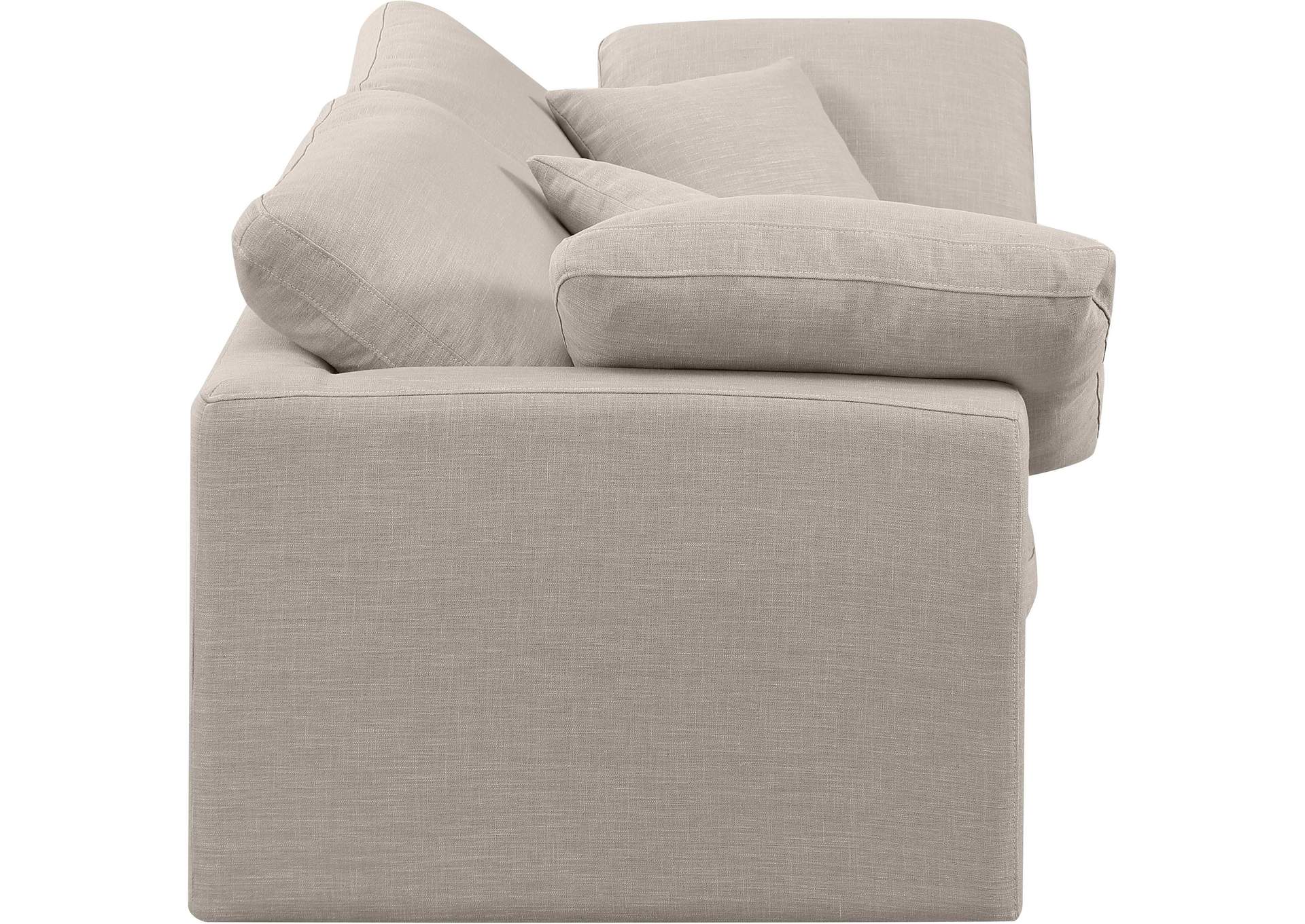 Indulge Beige Linen Textured Fabric Modular Sofa,Meridian Furniture