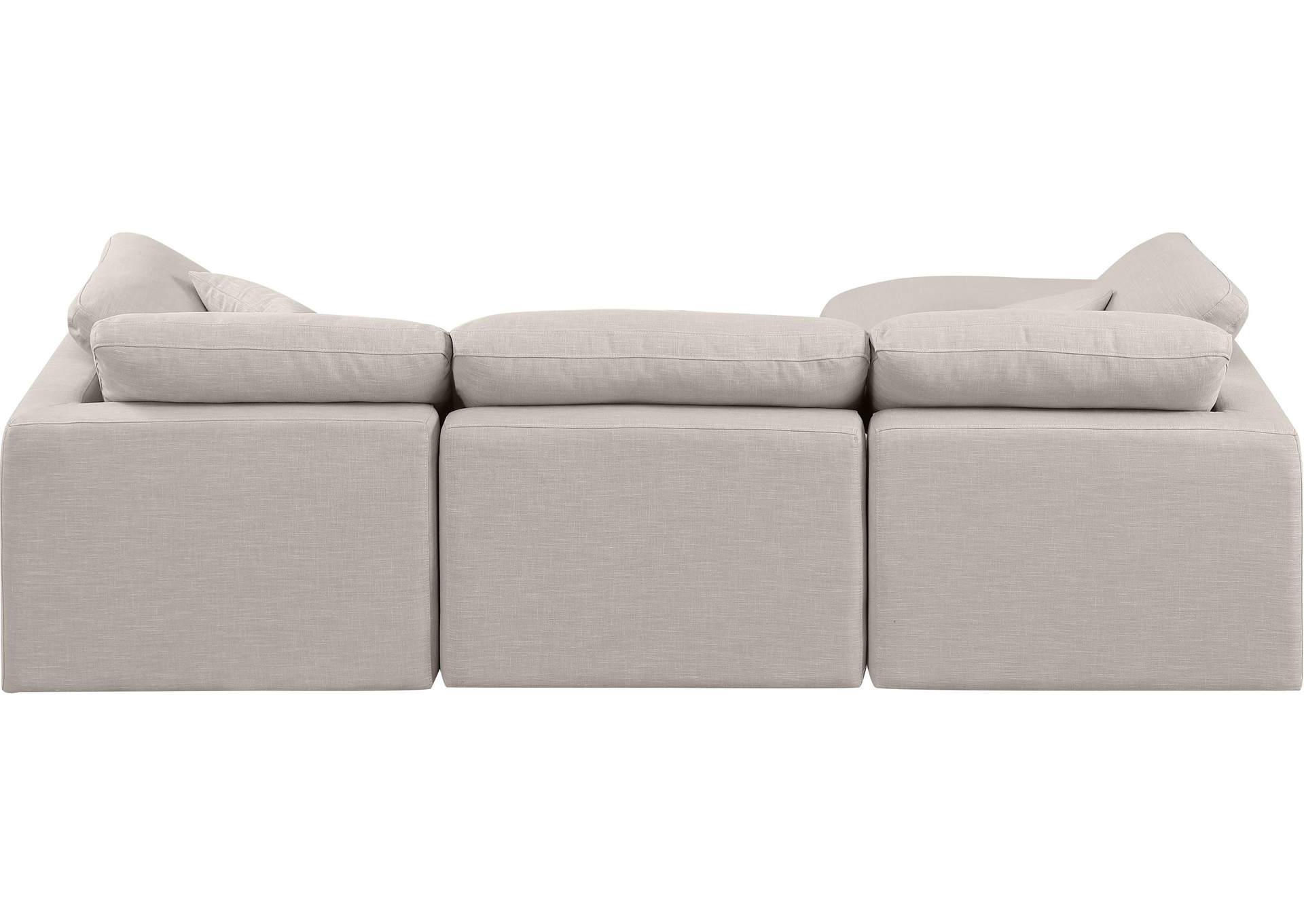 Indulge Beige Linen Textured Fabric Modular Sectional,Meridian Furniture