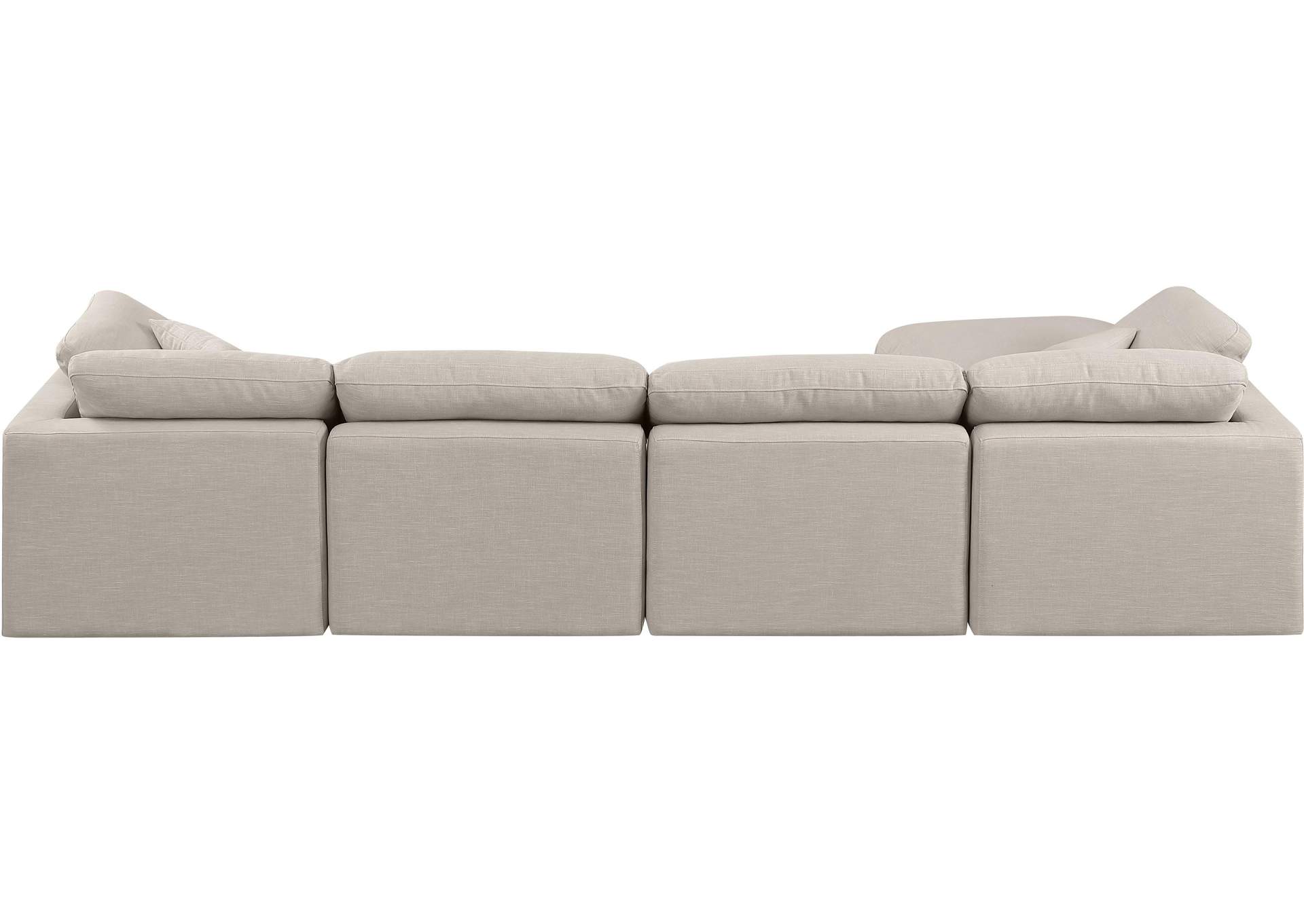 Indulge Beige Linen Textured Fabric Modular Sectional,Meridian Furniture