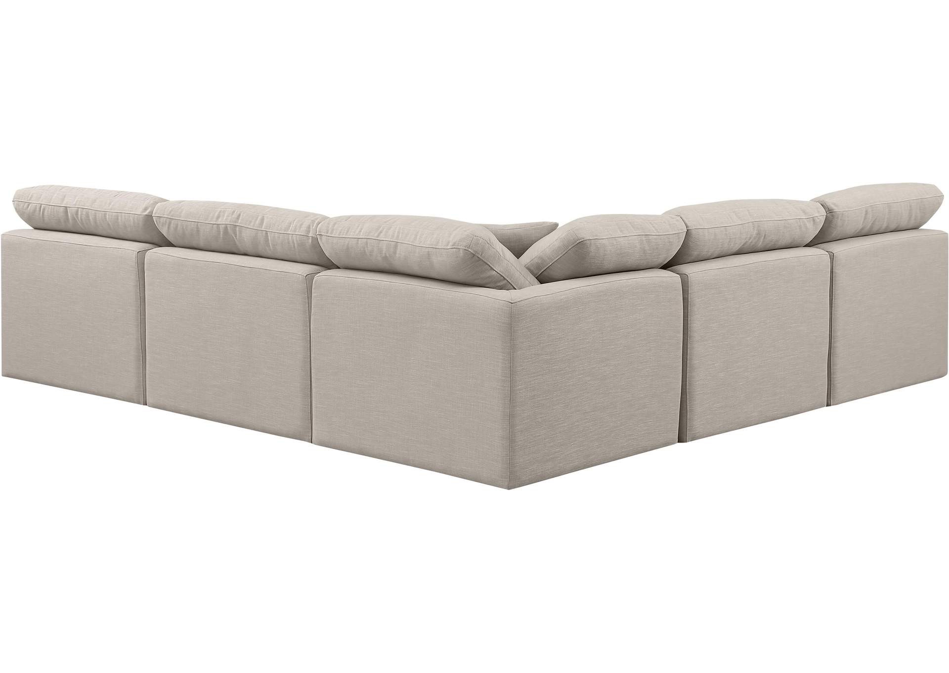 Indulge Beige Linen Textured Fabric Modular Sectional,Meridian Furniture