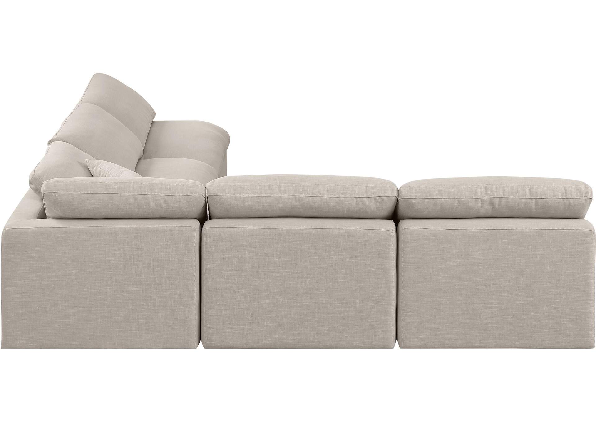 Indulge Beige Linen Textured Fabric Modular Sectional,Meridian Furniture