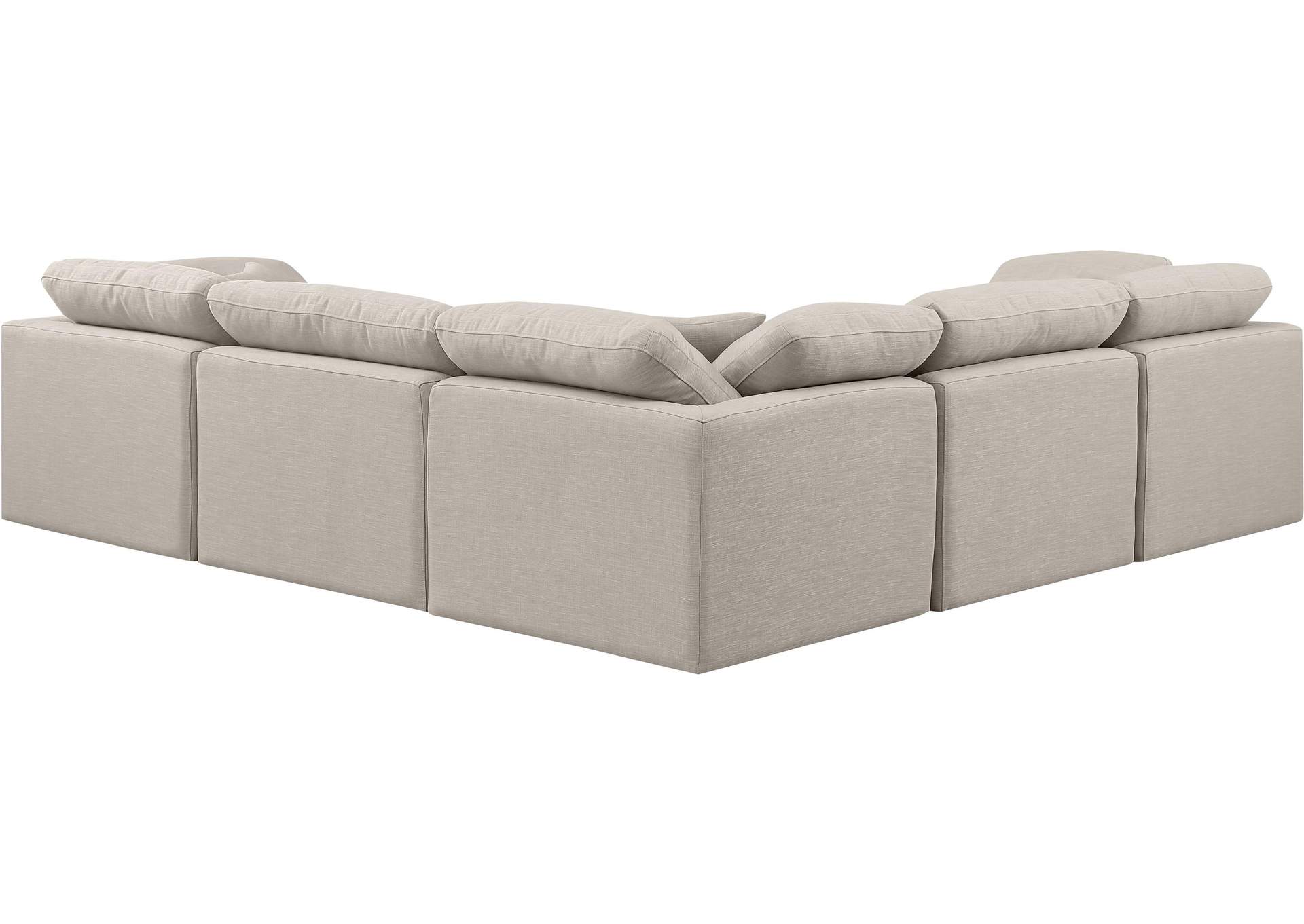 Indulge Beige Linen Textured Fabric Modular Sectional,Meridian Furniture