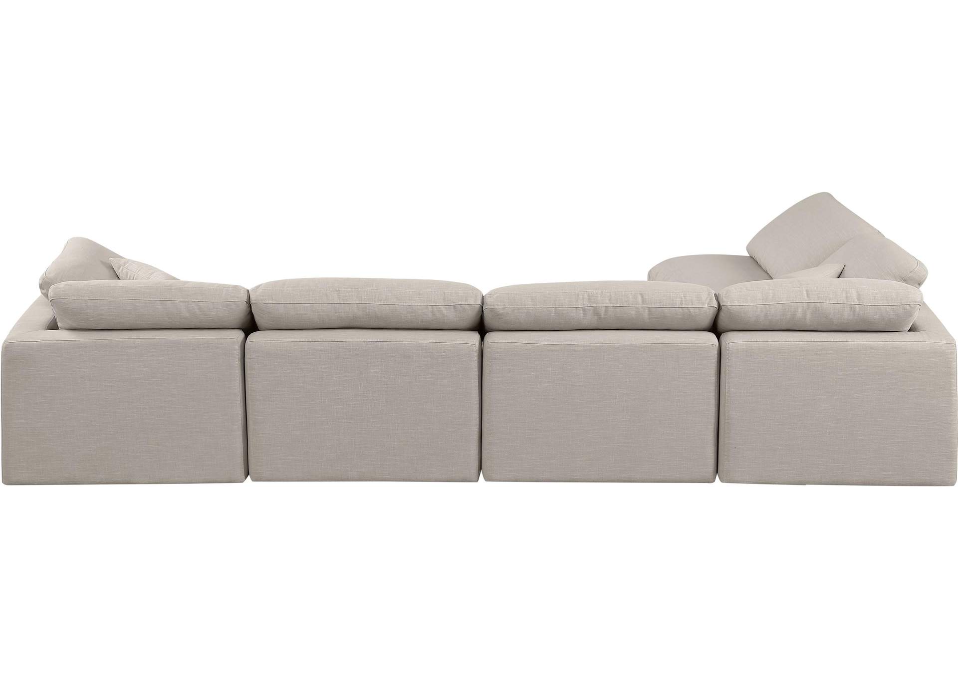 Indulge Beige Linen Textured Fabric Modular Sectional,Meridian Furniture