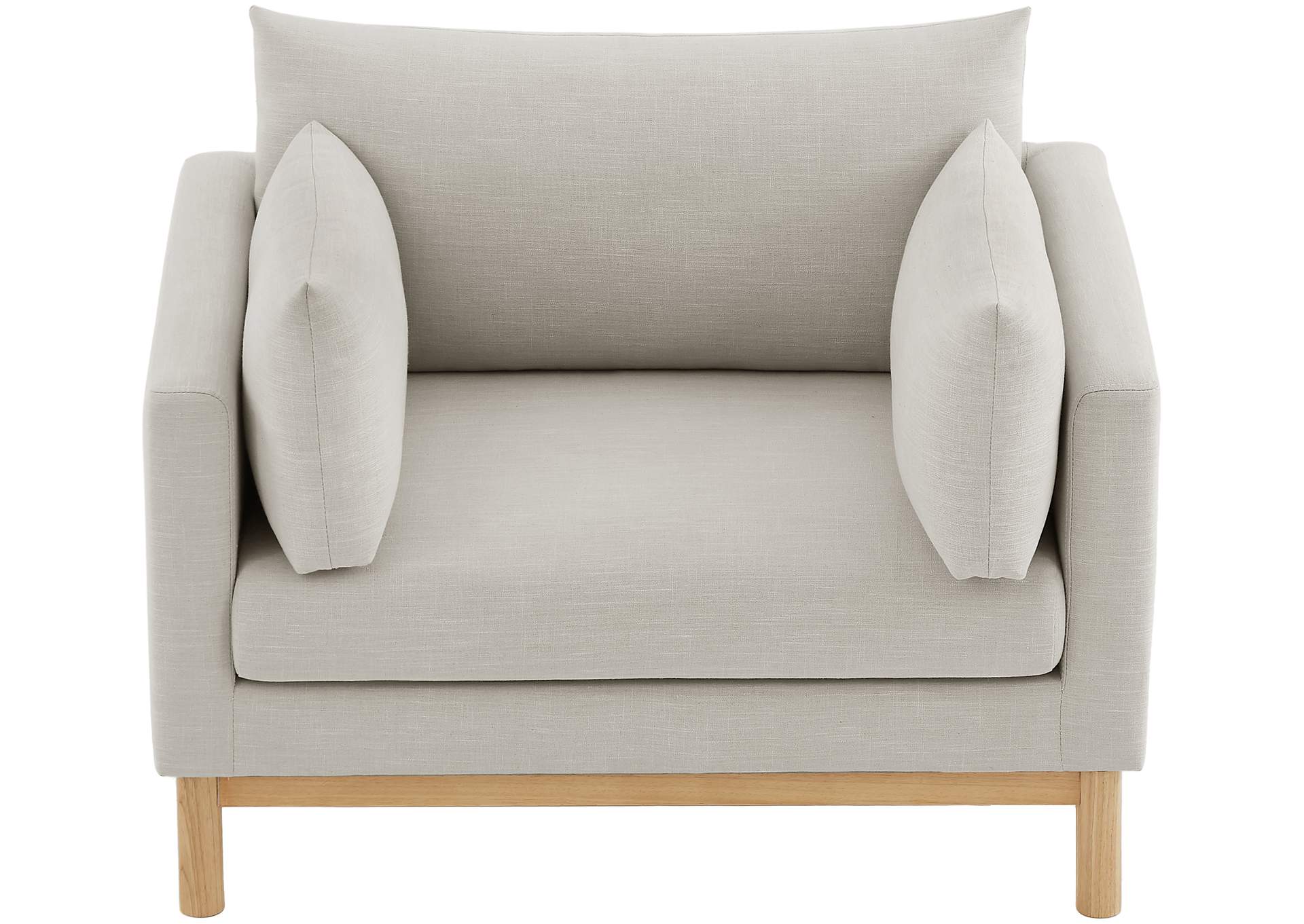 Langham Beige Linen Textured Fabric Chair,Meridian Furniture