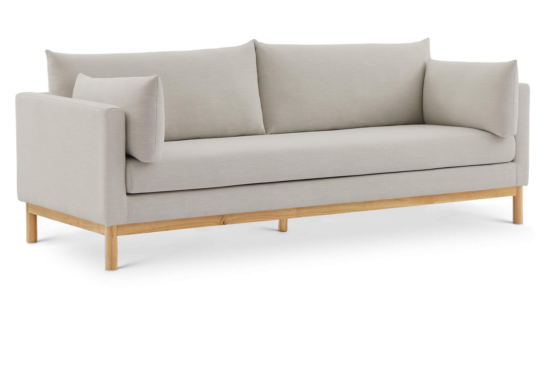 Langham Beige Linen Textured Fabric Sofa,Meridian Furniture