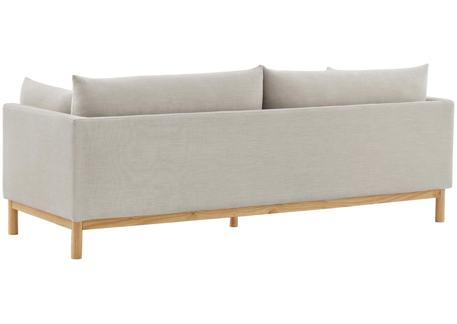 Langham Beige Linen Textured Fabric Sofa,Meridian Furniture