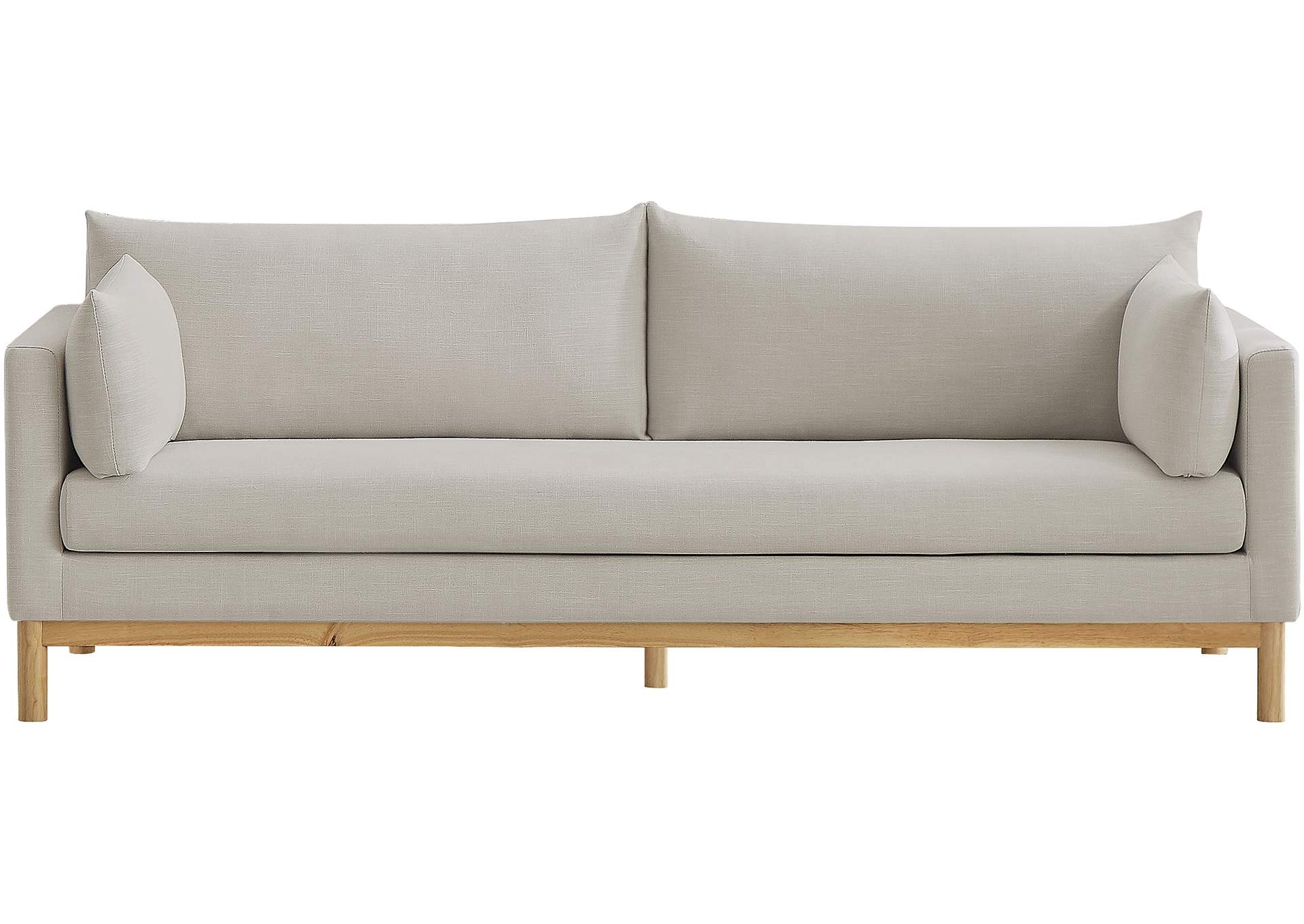 Langham Beige Linen Textured Fabric Sofa,Meridian Furniture