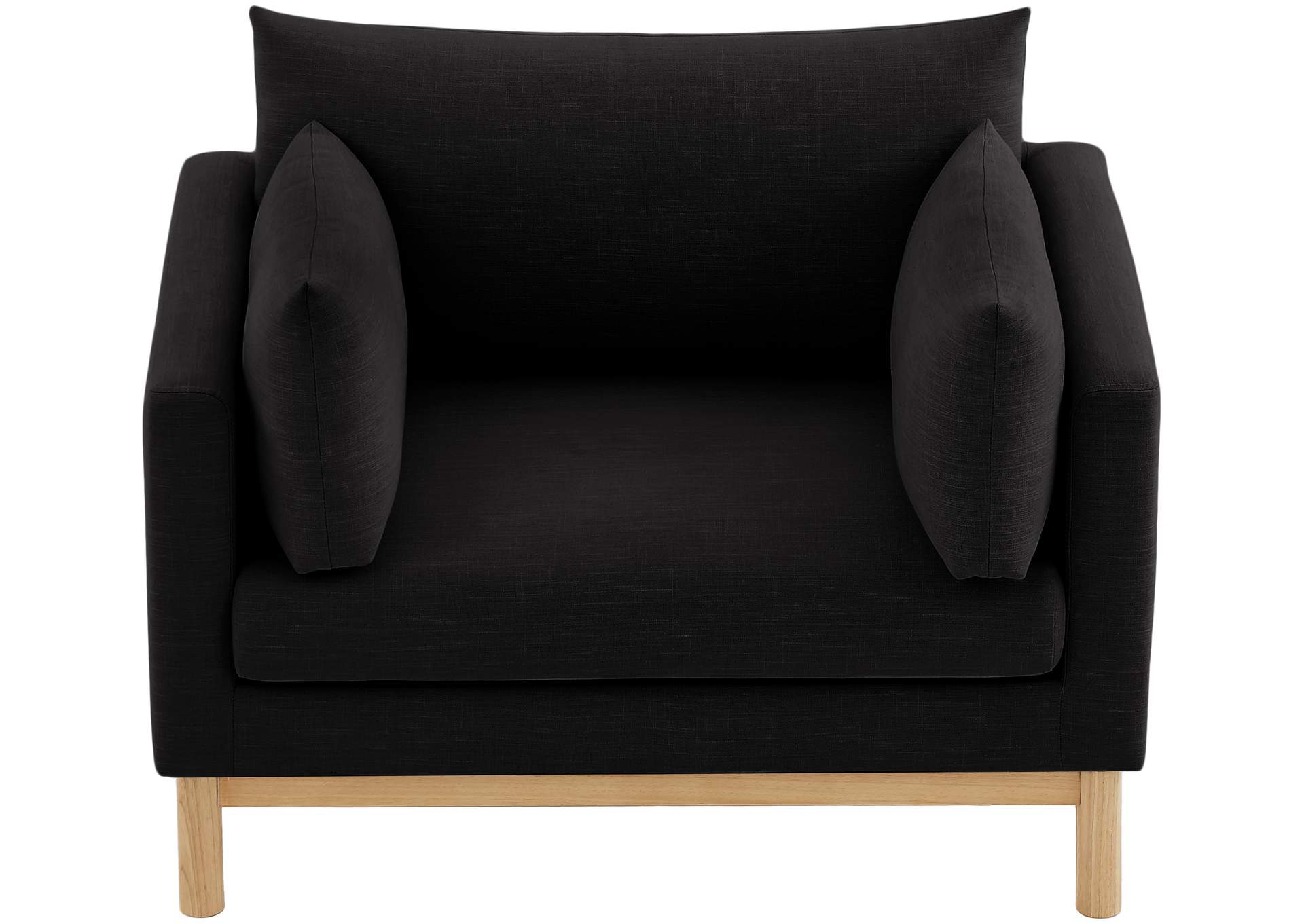 Langham Black Linen Textured Fabric Chair,Meridian Furniture