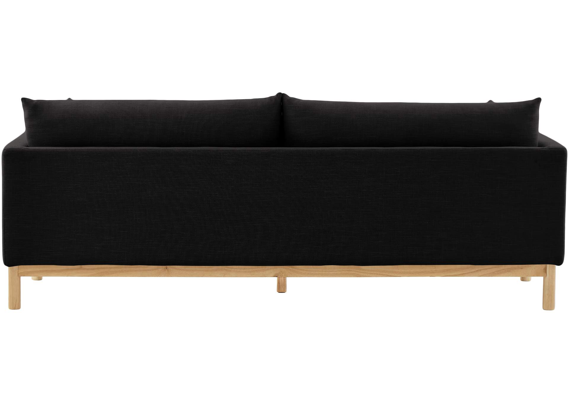 Langham Black Linen Textured Fabric Sofa,Meridian Furniture