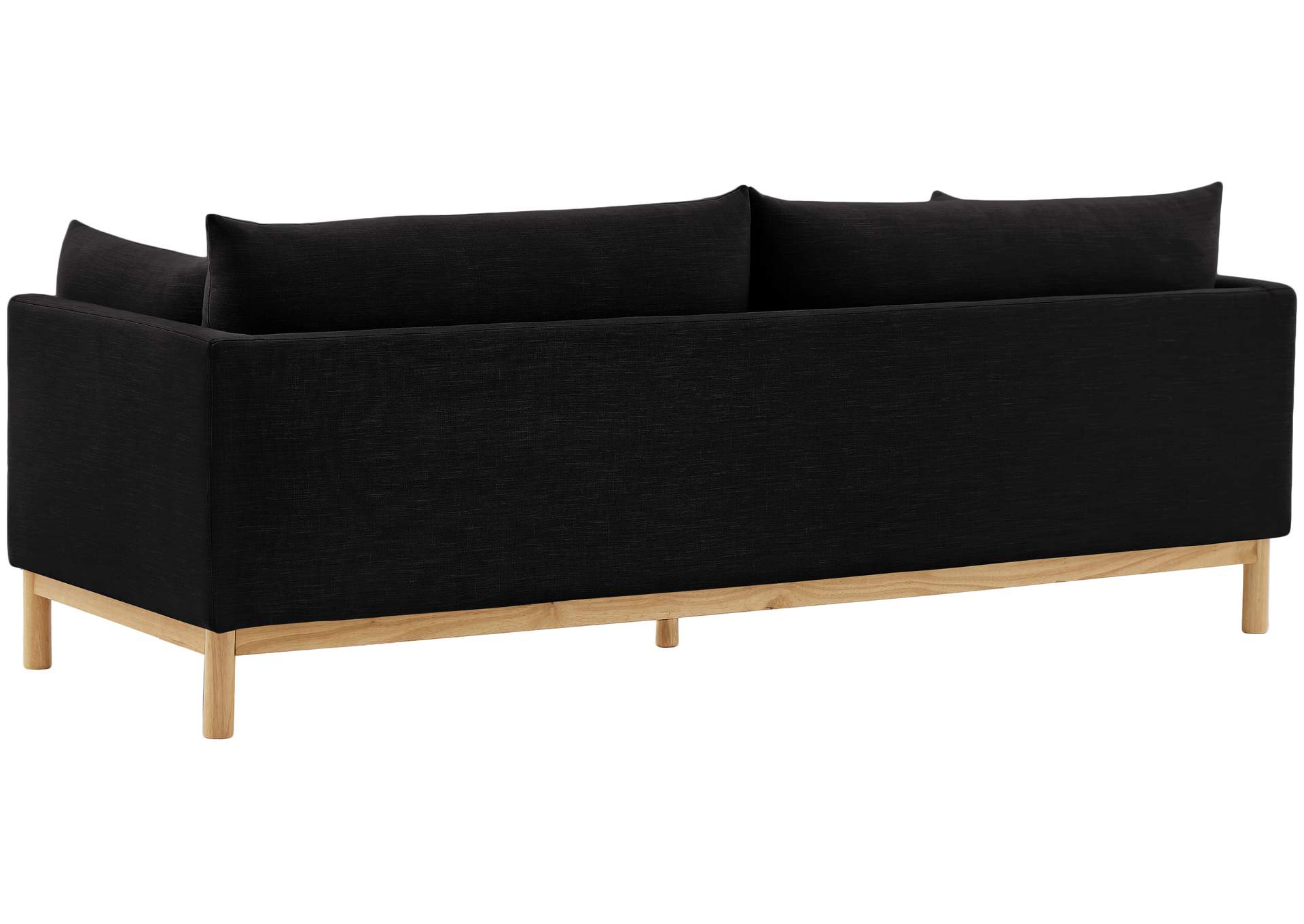 Langham Black Linen Textured Fabric Sofa,Meridian Furniture