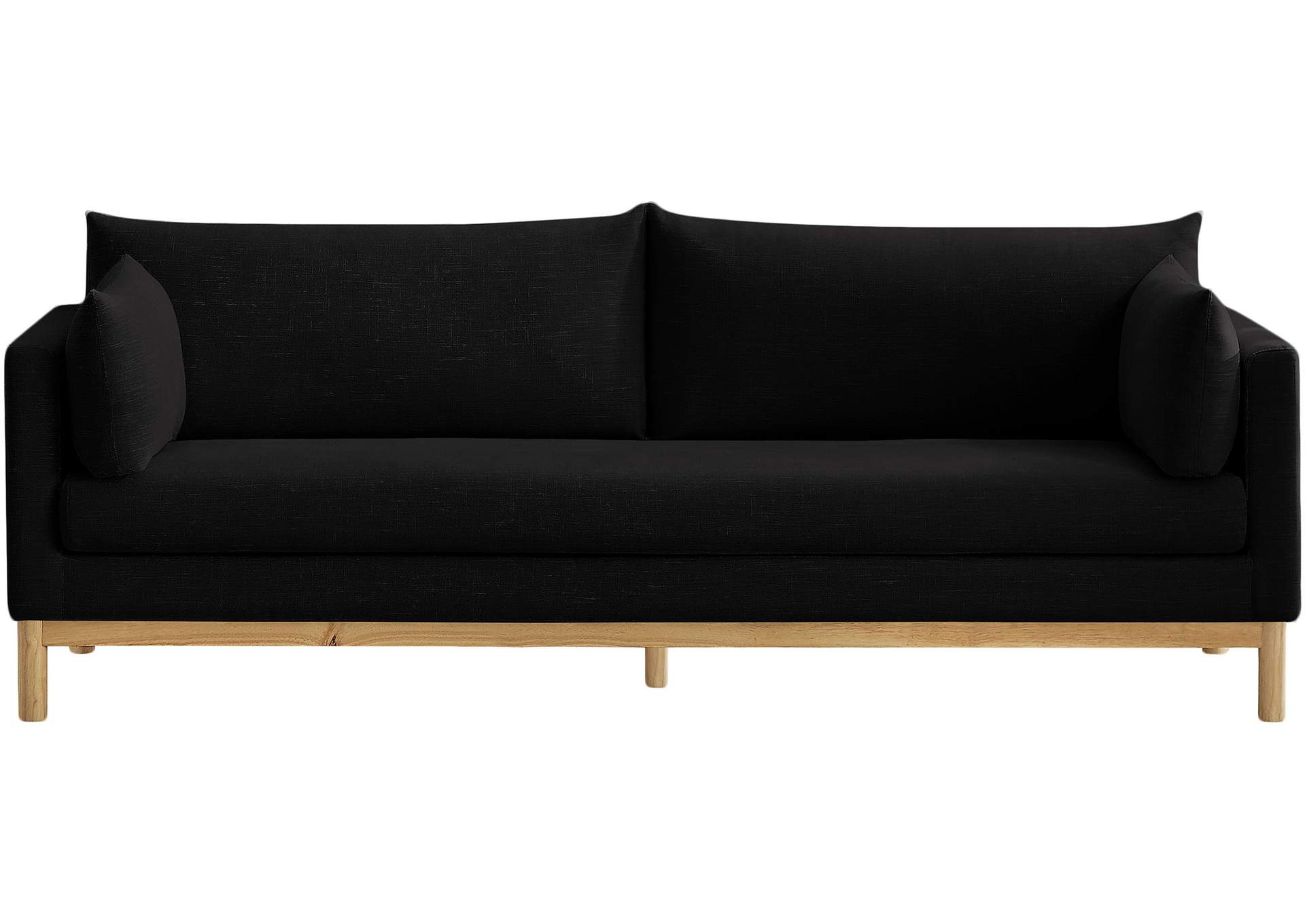 Langham Black Linen Textured Fabric Sofa,Meridian Furniture