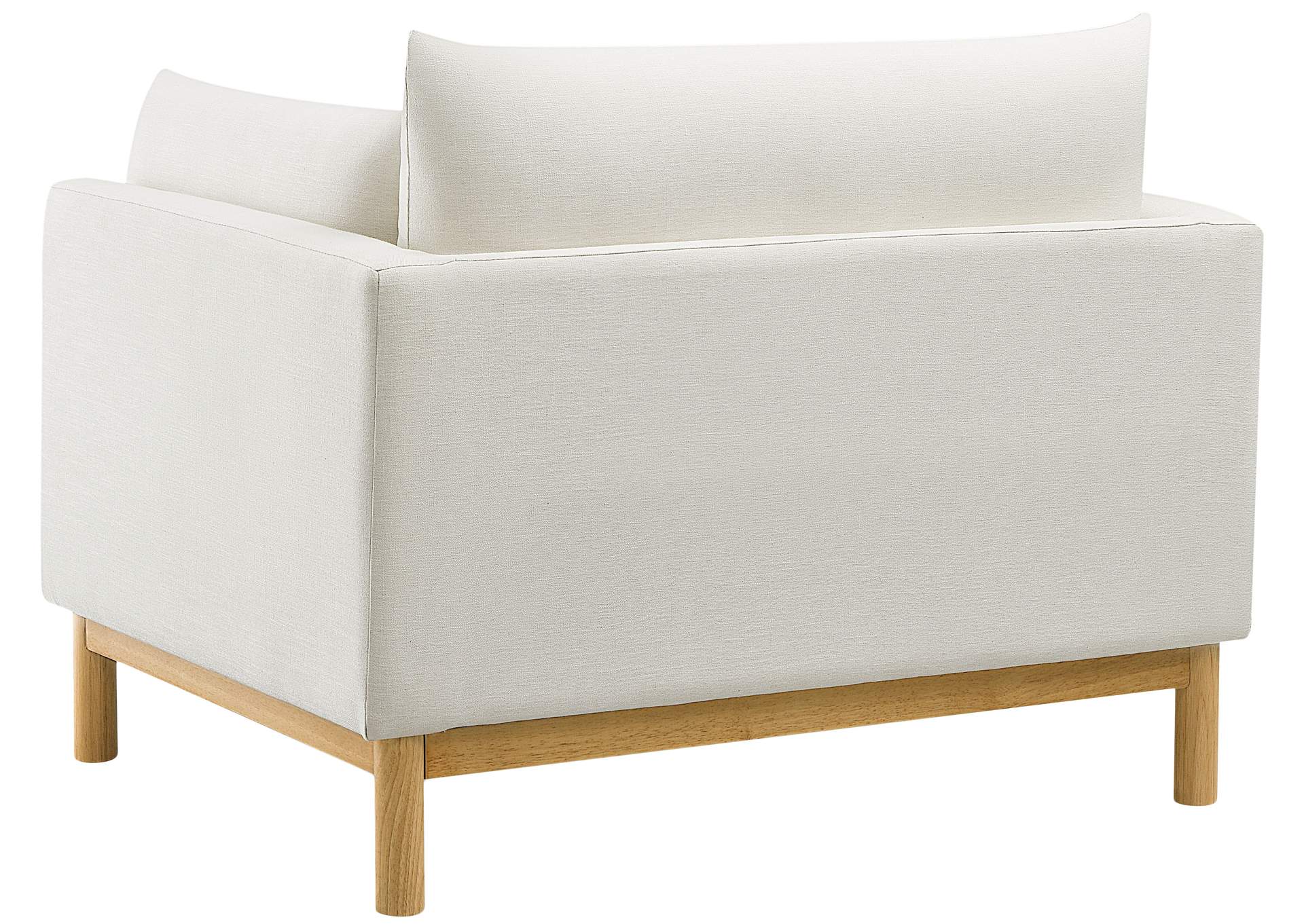 Langham Cream Linen Textured Fabric Chair,Meridian Furniture