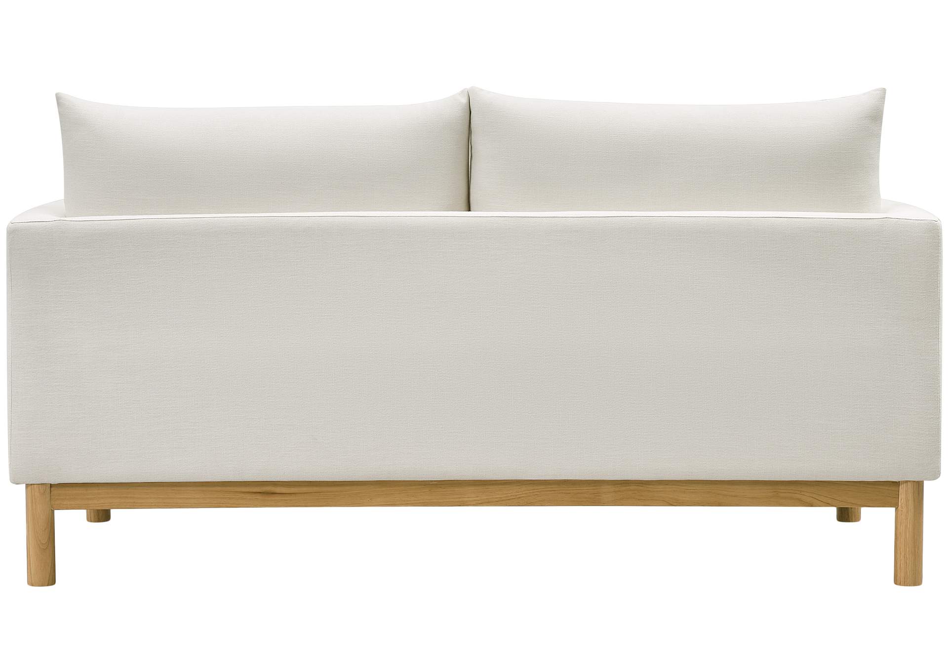 Langham Cream Linen Textured Fabric Loveseat,Meridian Furniture