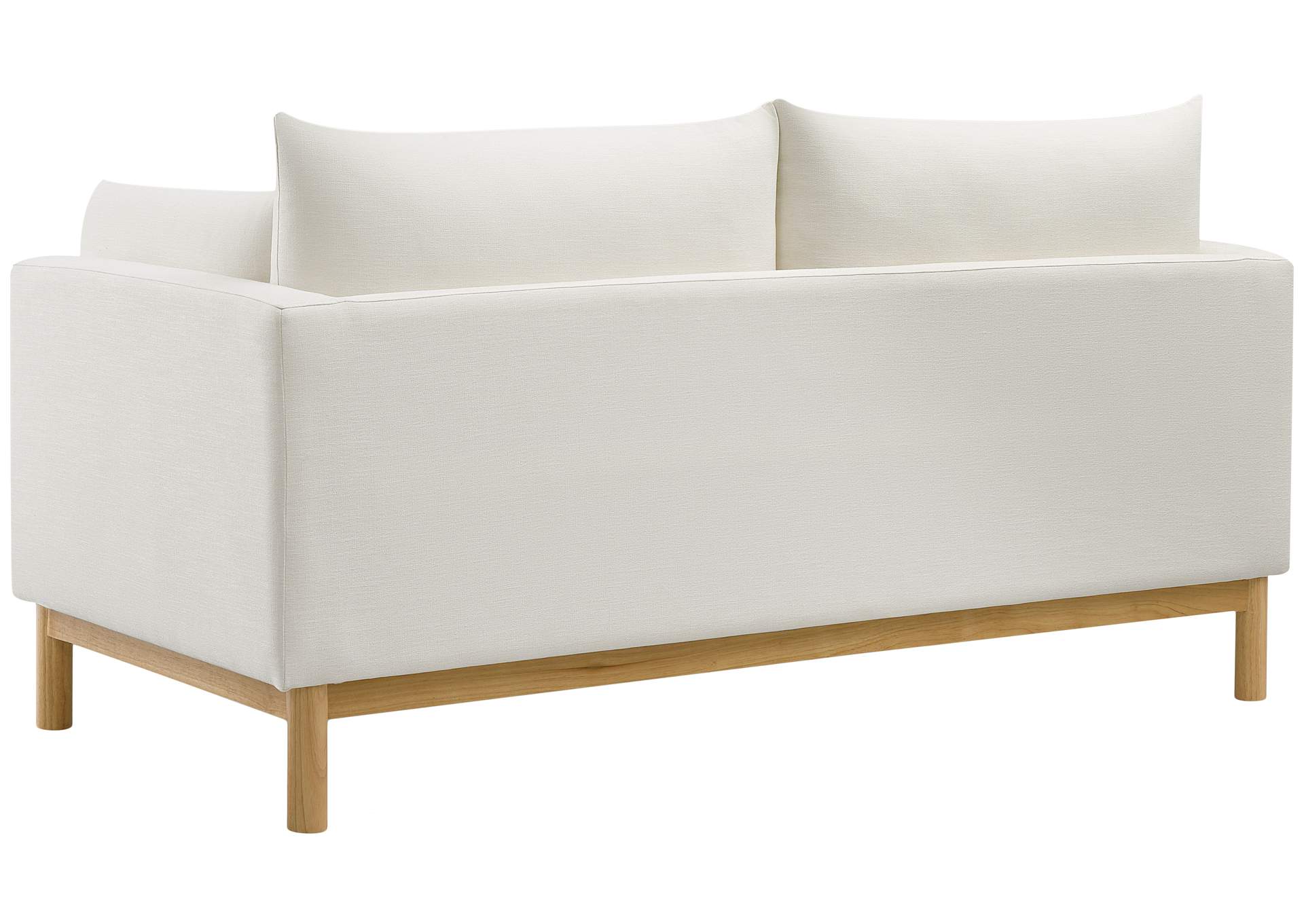 Langham Cream Linen Textured Fabric Loveseat,Meridian Furniture