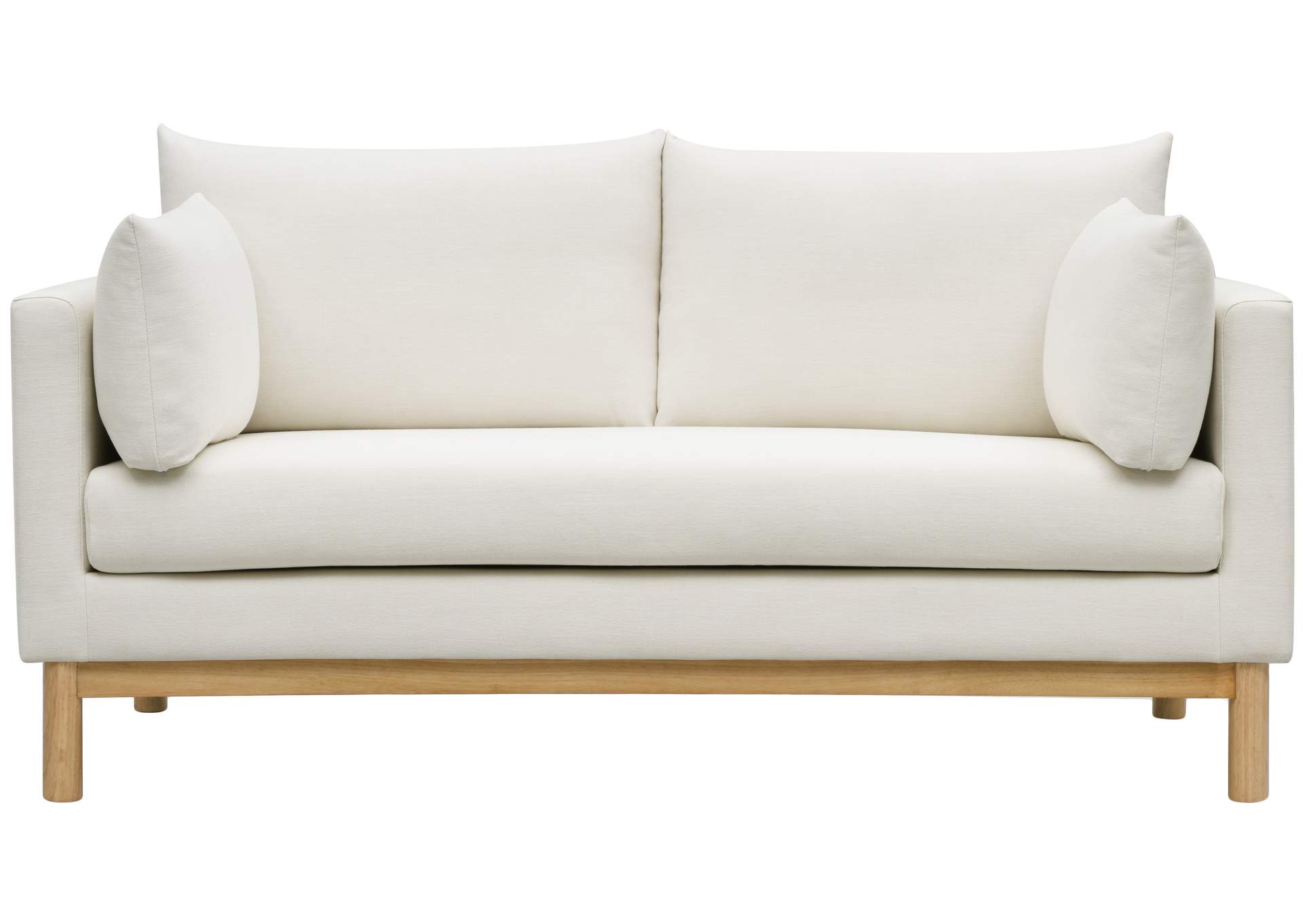 Langham Cream Linen Textured Fabric Loveseat,Meridian Furniture