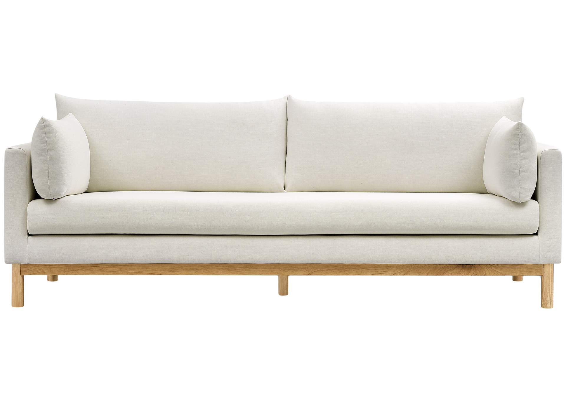 Langham Cream Linen Textured Fabric Sofa,Meridian Furniture