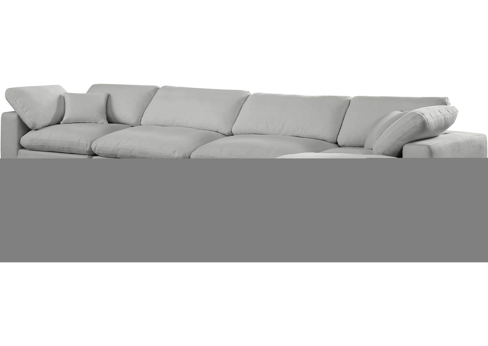 Comfy Grey Linen Textured Fabric Modular Sectional,Meridian Furniture