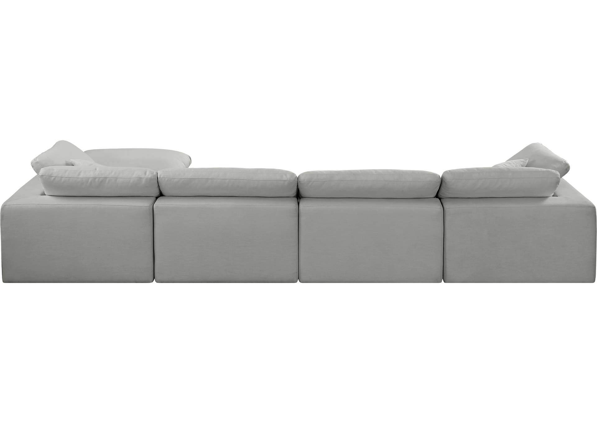 Comfy Grey Linen Textured Fabric Modular Sectional,Meridian Furniture