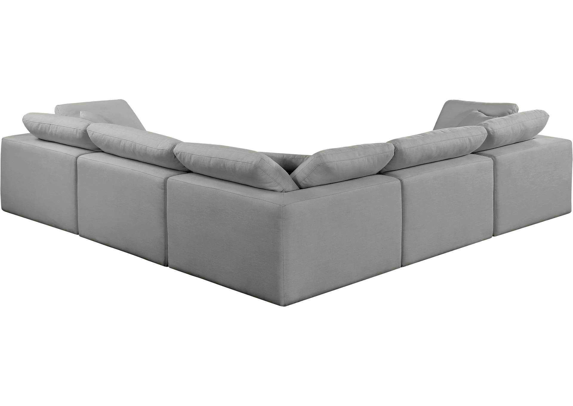 Comfy Grey Linen Textured Fabric Modular Sectional,Meridian Furniture