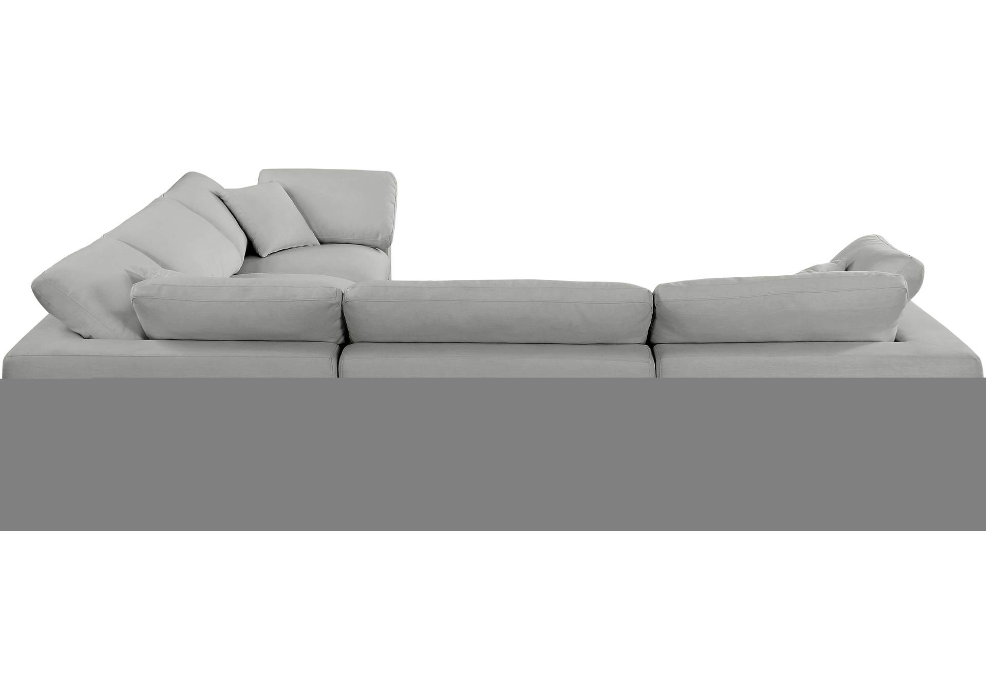 Comfy Grey Linen Textured Fabric Modular Sectional,Meridian Furniture