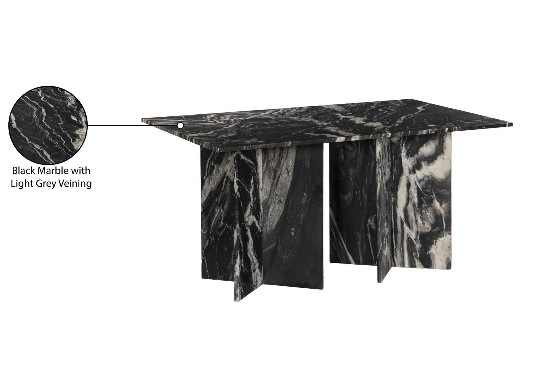 Verona Black Dining Table (3 Boxes),Meridian Furniture