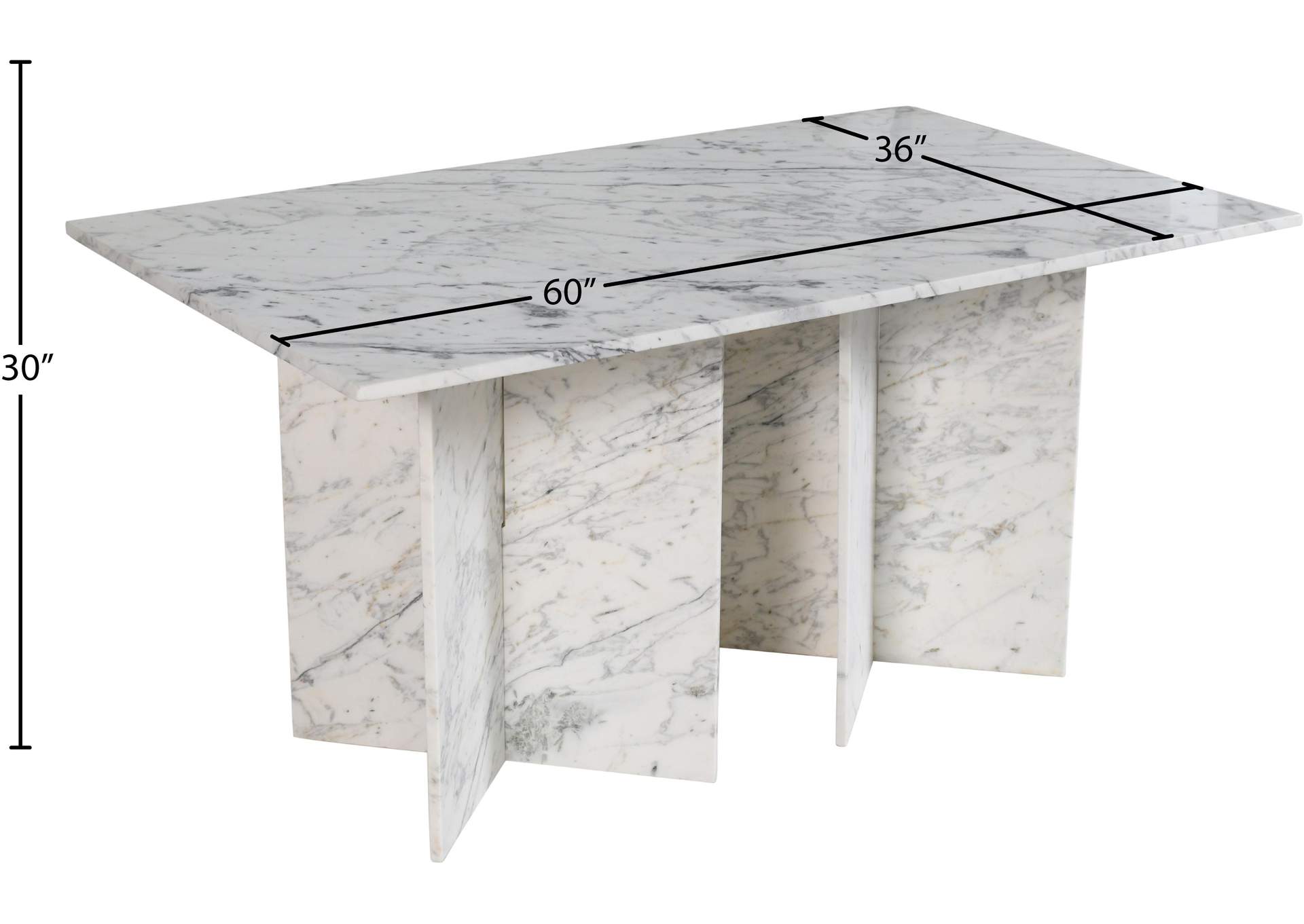 Verona White Dining Table (3 Boxes),Meridian Furniture