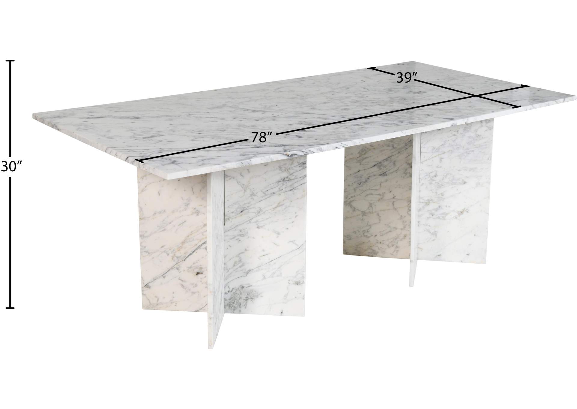 Verona White Dining Table (3 Boxes),Meridian Furniture