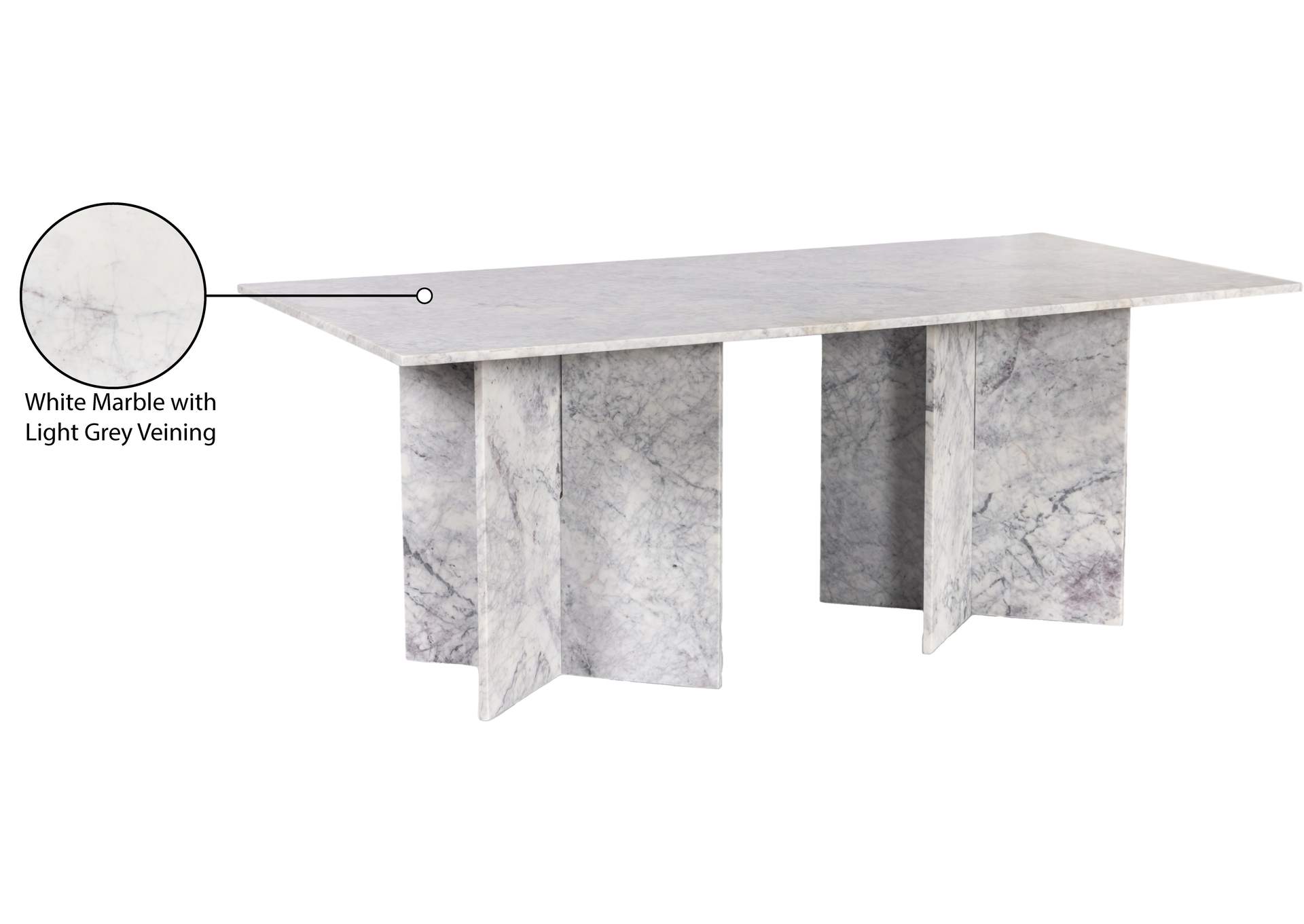 Verona White Dining Table (3 Boxes),Meridian Furniture
