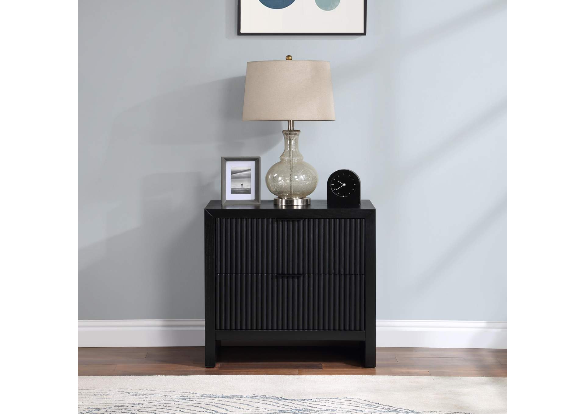 Fairfax Black Night Stand,Meridian Furniture