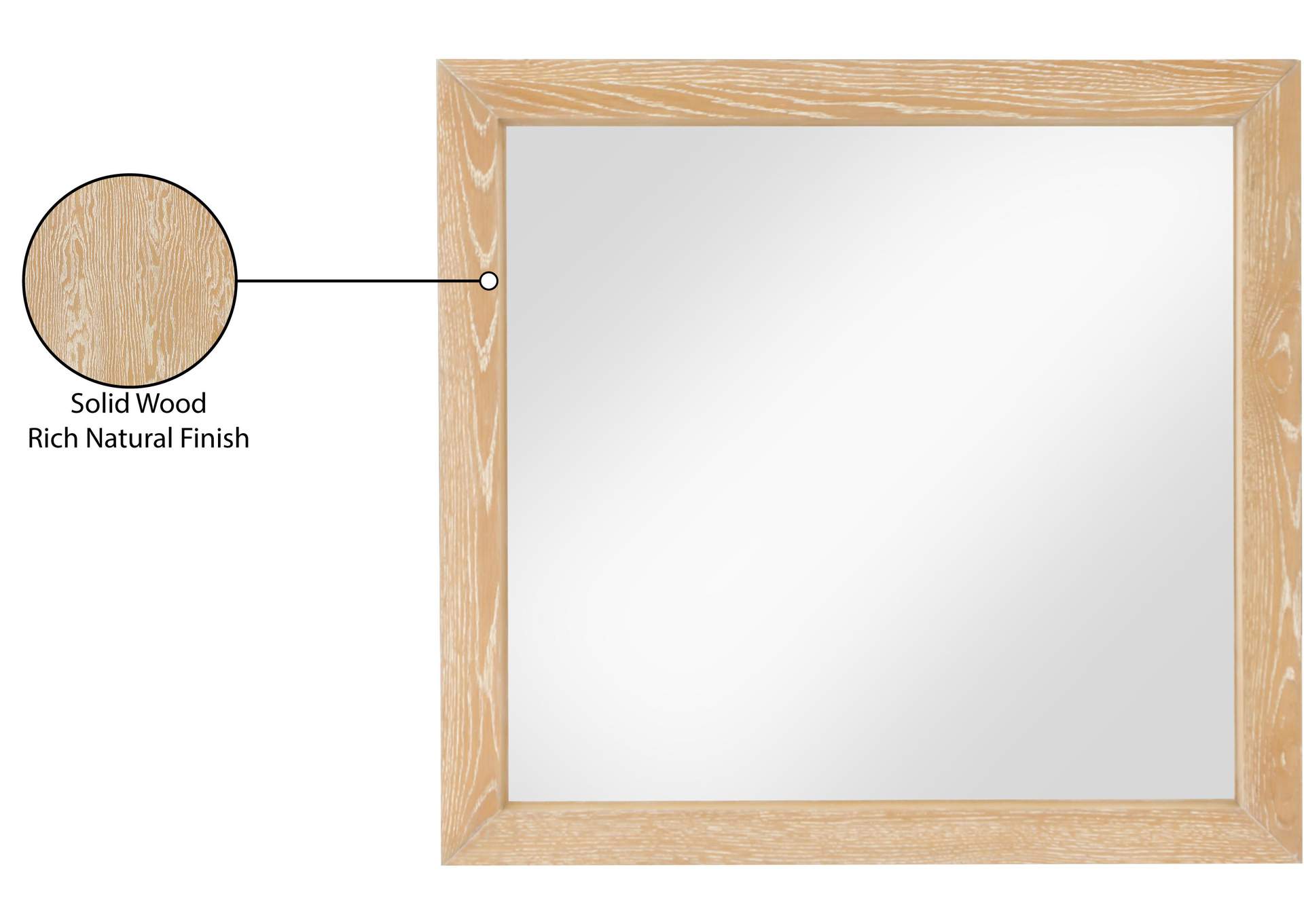 Fairfax Natural Mirror,Meridian Furniture