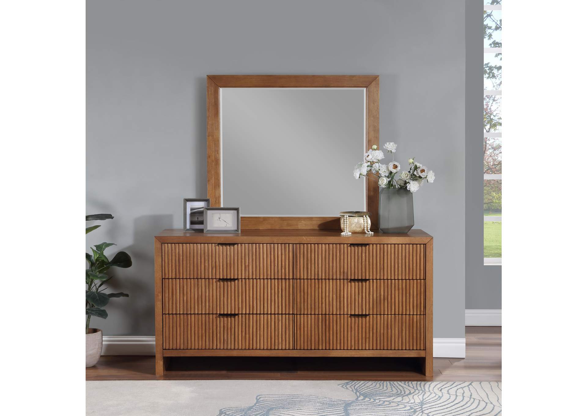 Fairfax Walnut Mirror,Meridian Furniture