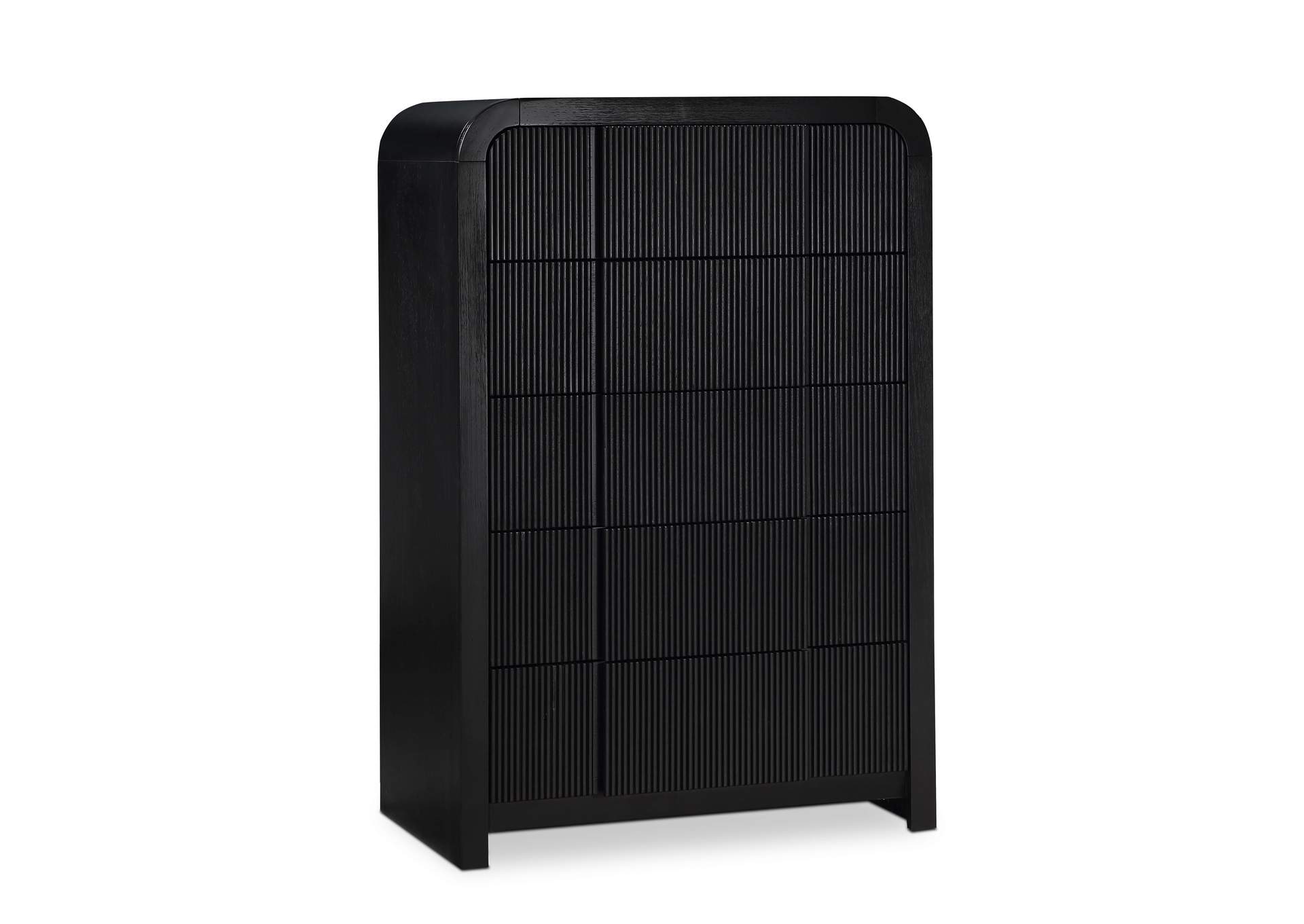 Fluted Black Chest,Meridian Furniture