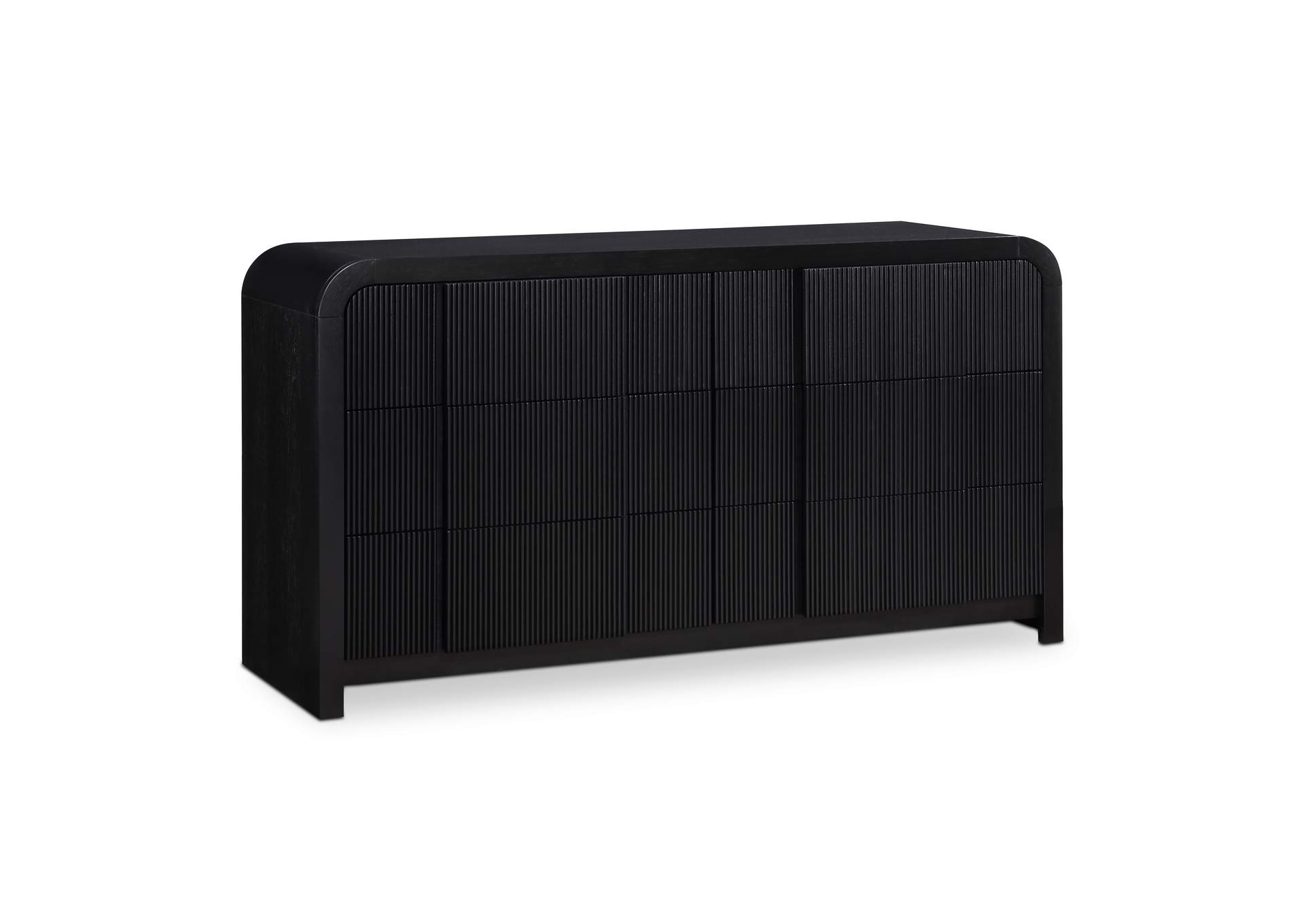 Fluted Black Dresser,Meridian Furniture