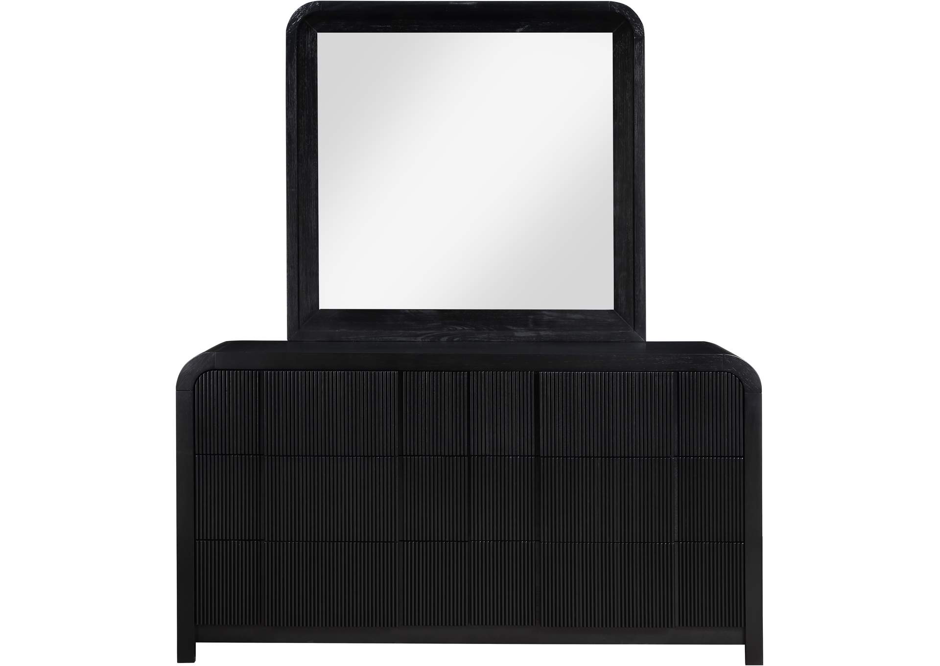 Fluted Black Dresser,Meridian Furniture