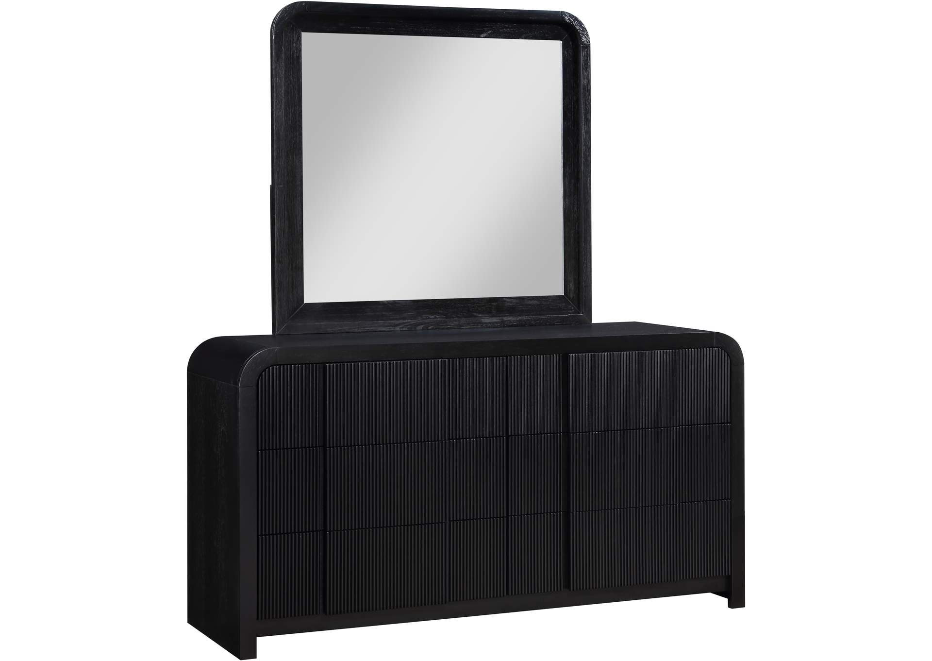 Fluted Black Dresser,Meridian Furniture