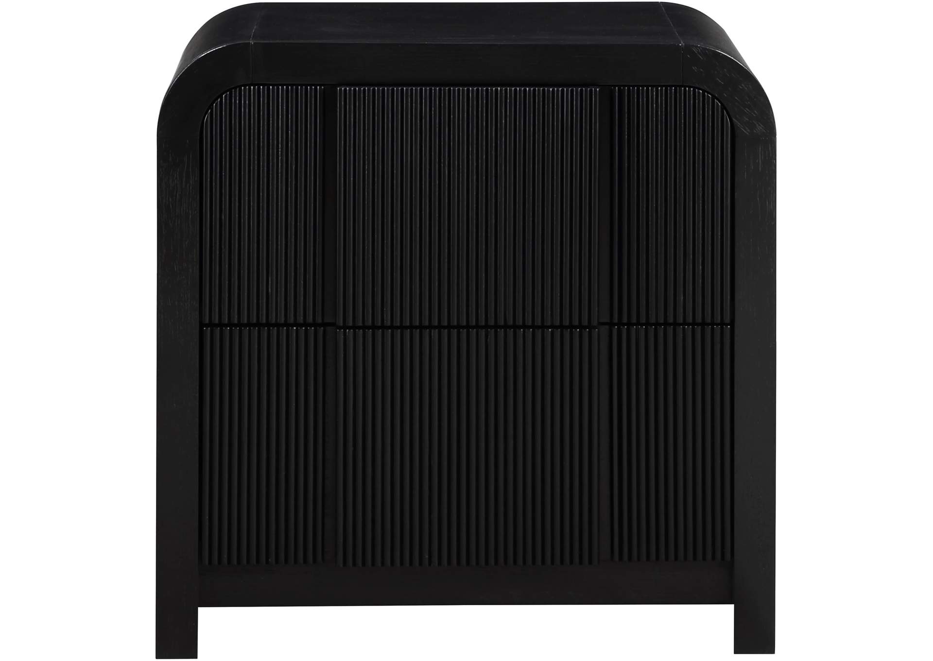 Fluted Black Night Stand,Meridian Furniture