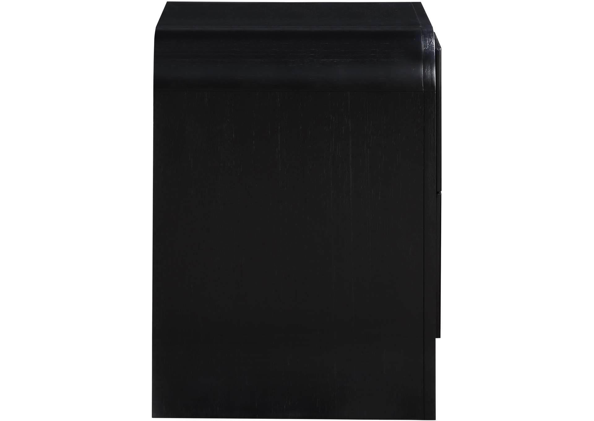 Fluted Black Night Stand,Meridian Furniture