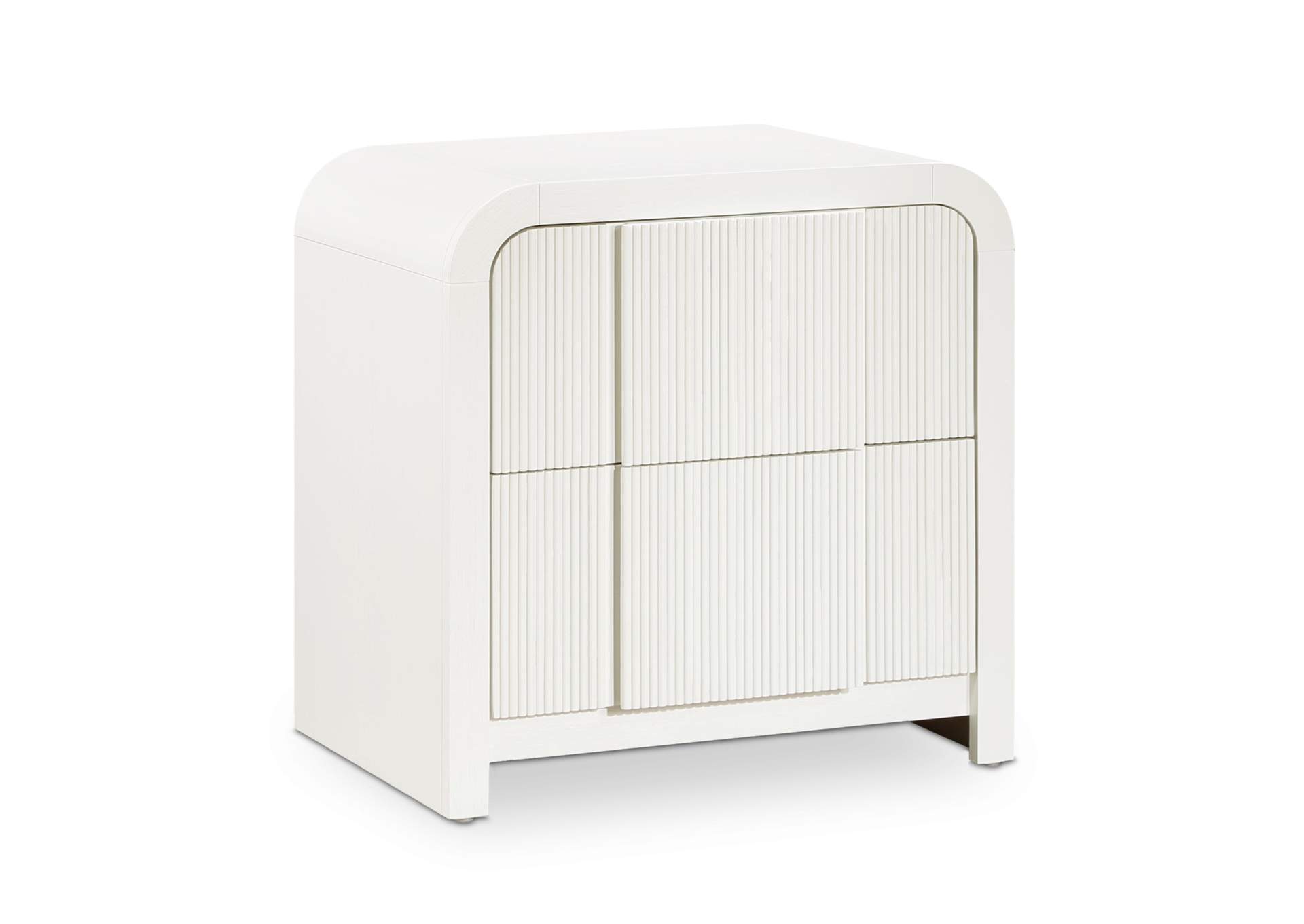 Fluted Cream Night Stand,Meridian Furniture