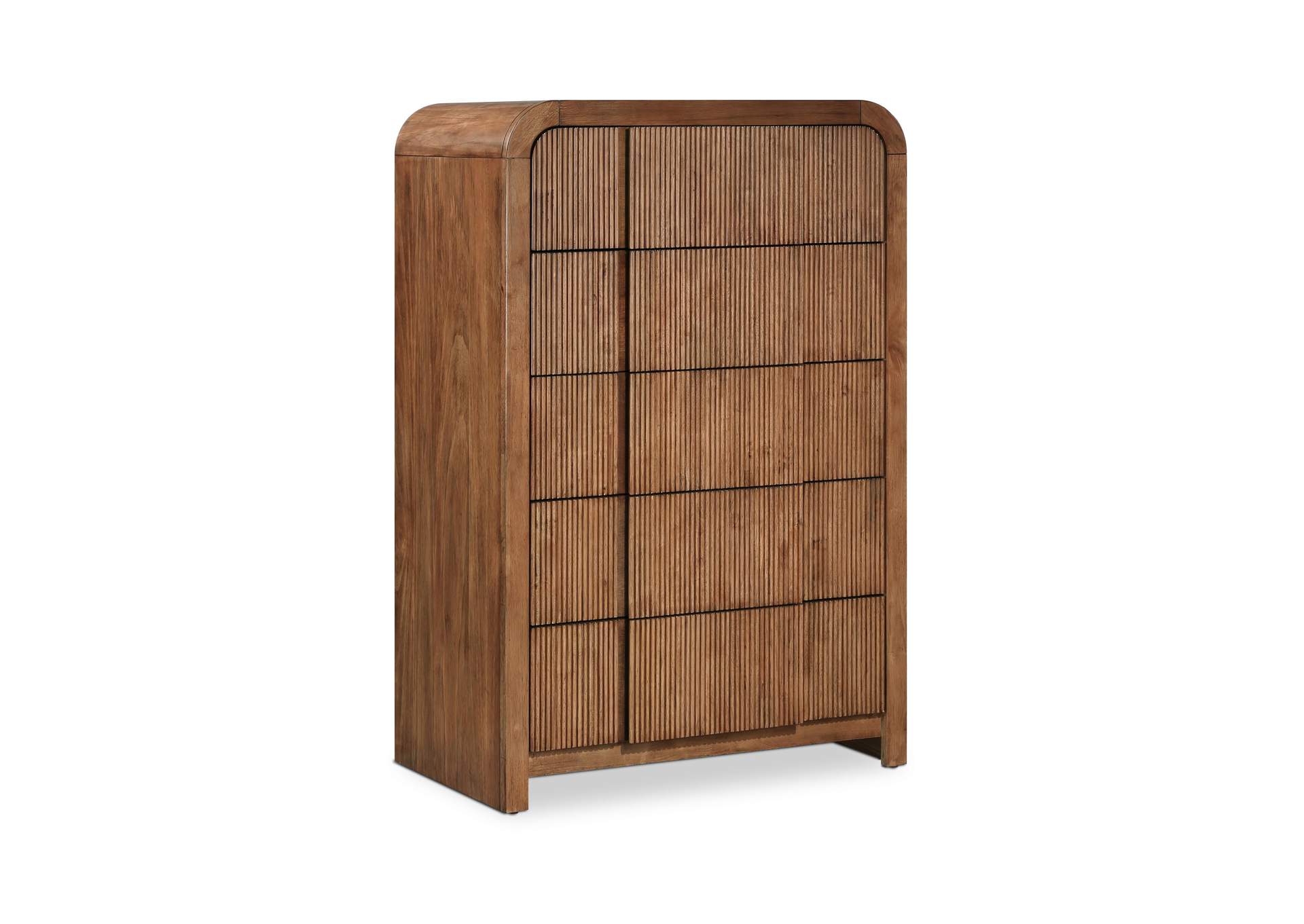 Fluted Walnut Chest,Meridian Furniture