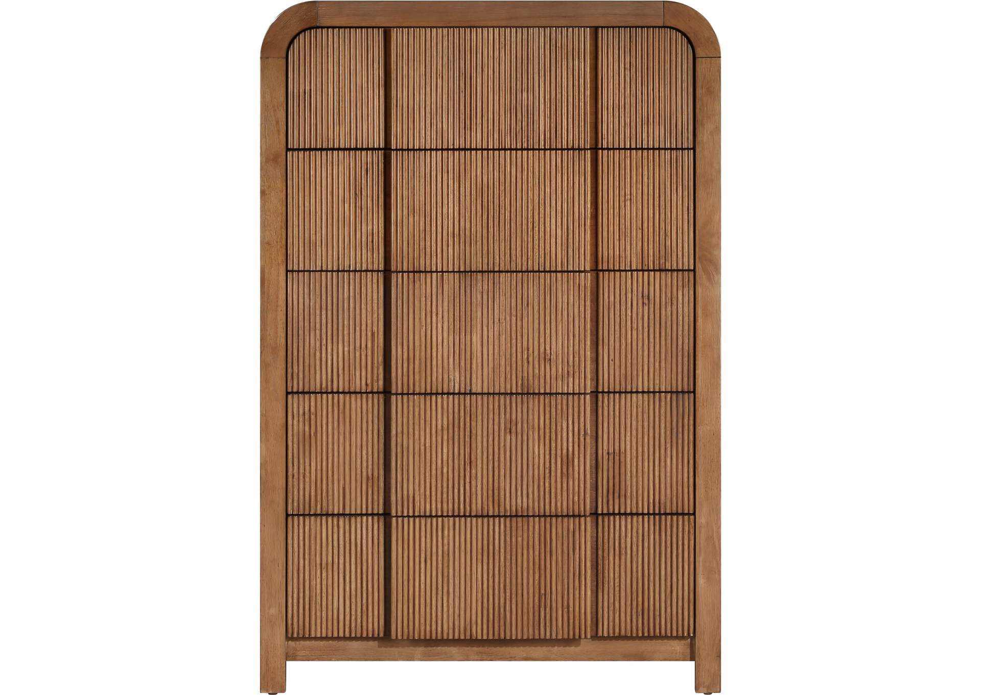 Fluted Walnut Chest,Meridian Furniture