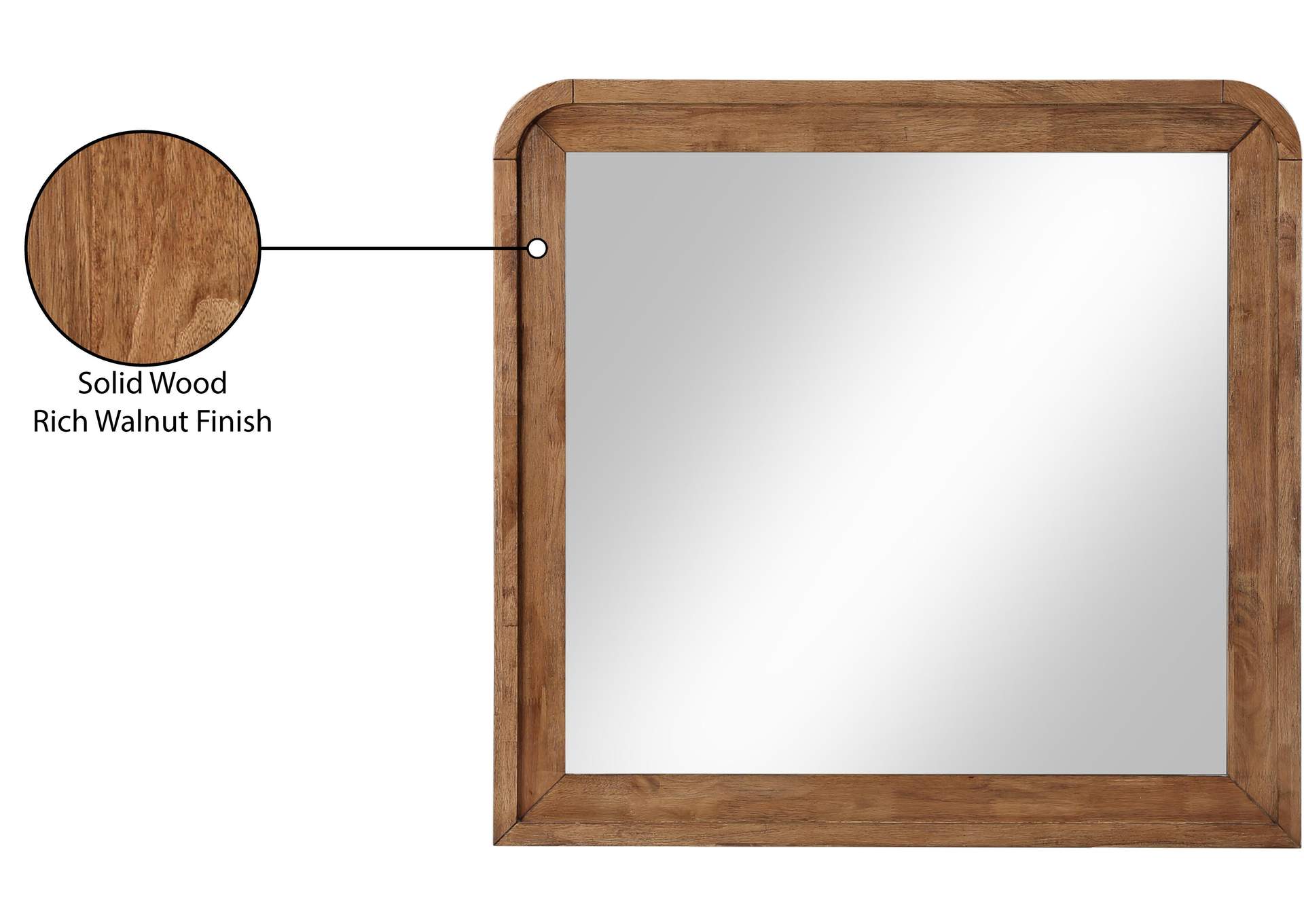 Fluted Walnut Mirror,Meridian Furniture