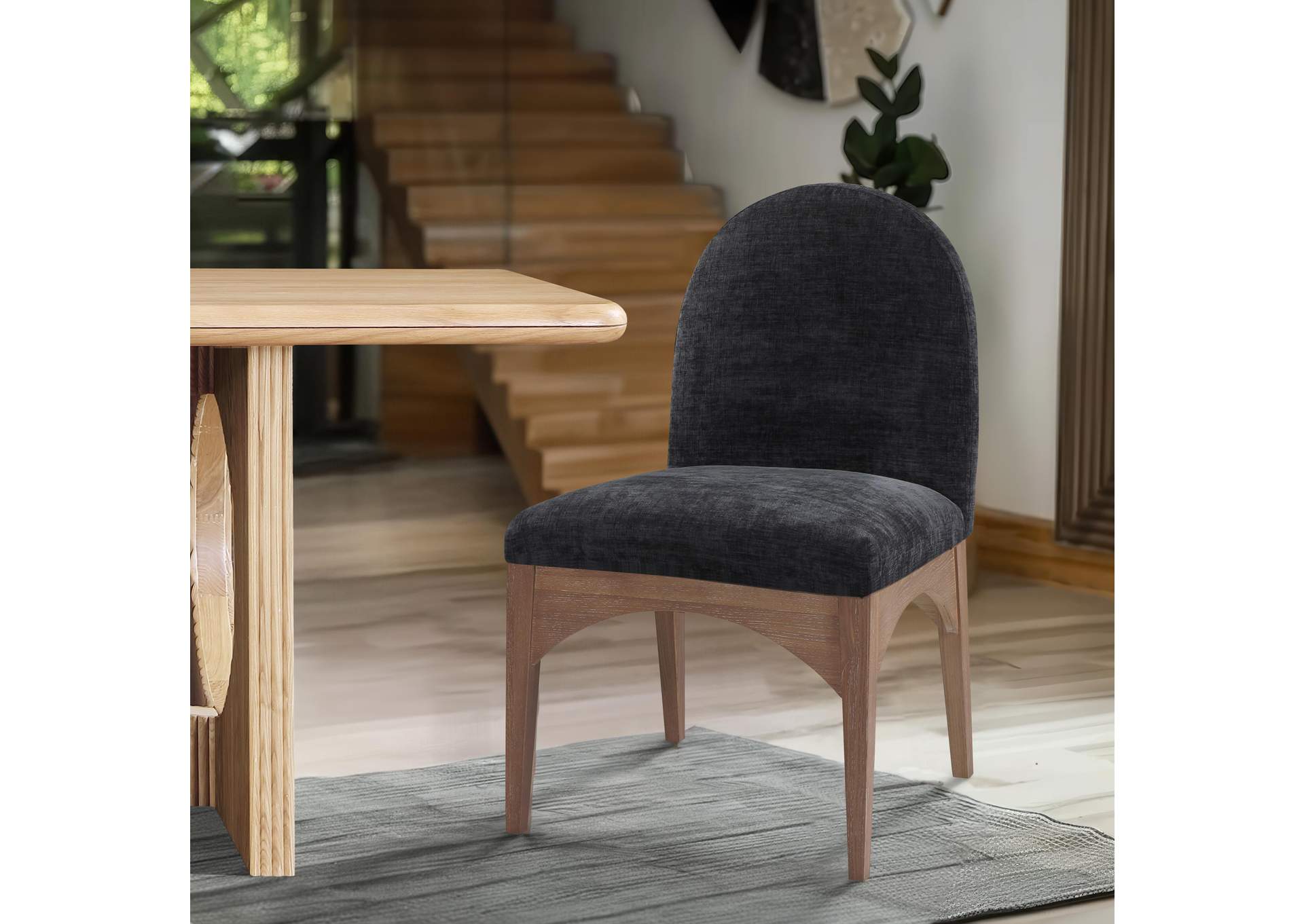 Waldorf Black Chenille Fabric Dining Chair,Meridian Furniture