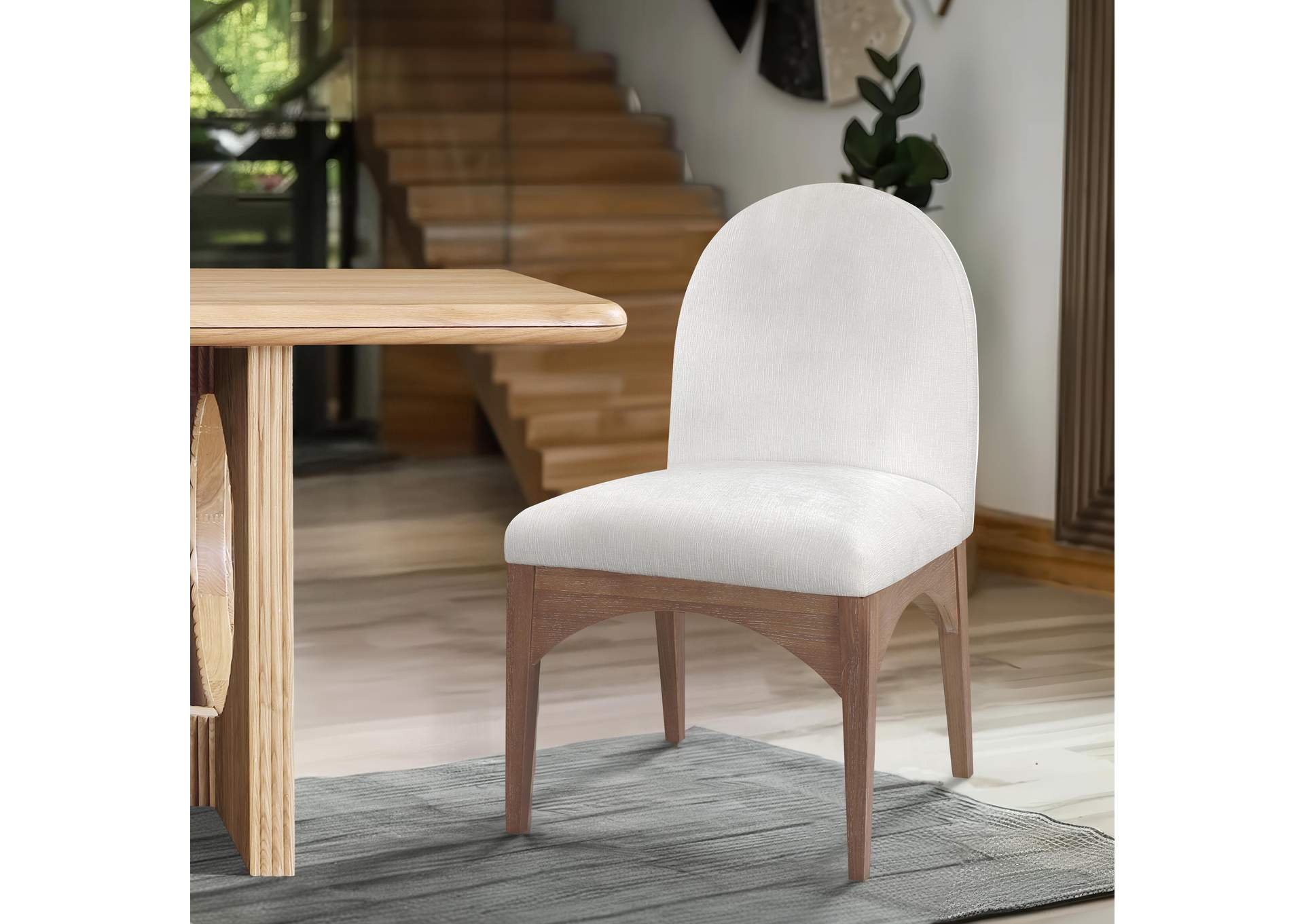 Waldorf Cream Chenille Fabric Dining Chair,Meridian Furniture