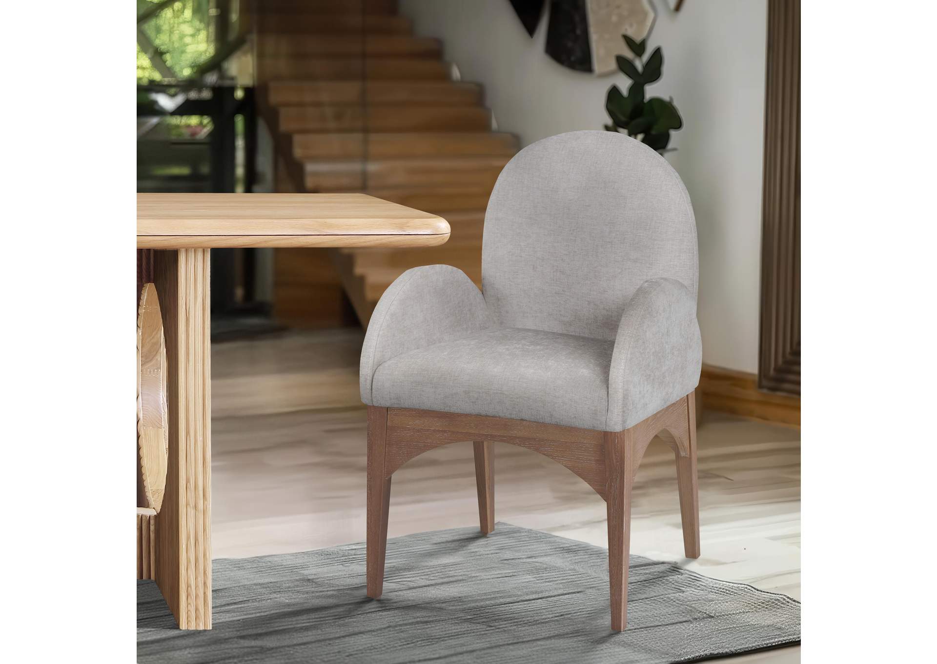 Waldorf Grey Chenille Fabric Dining Chair,Meridian Furniture