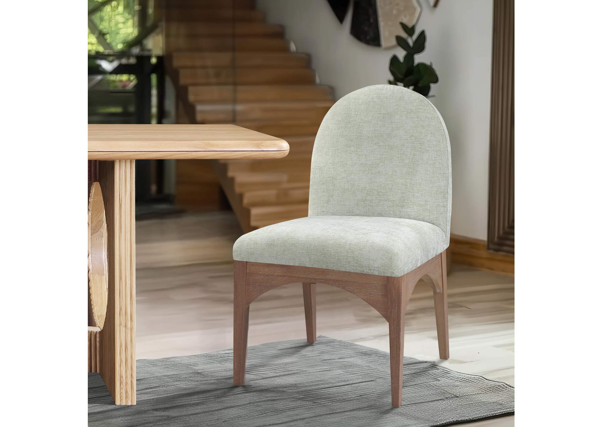 Waldorf Mint Chenille Fabric Dining Chair,Meridian Furniture