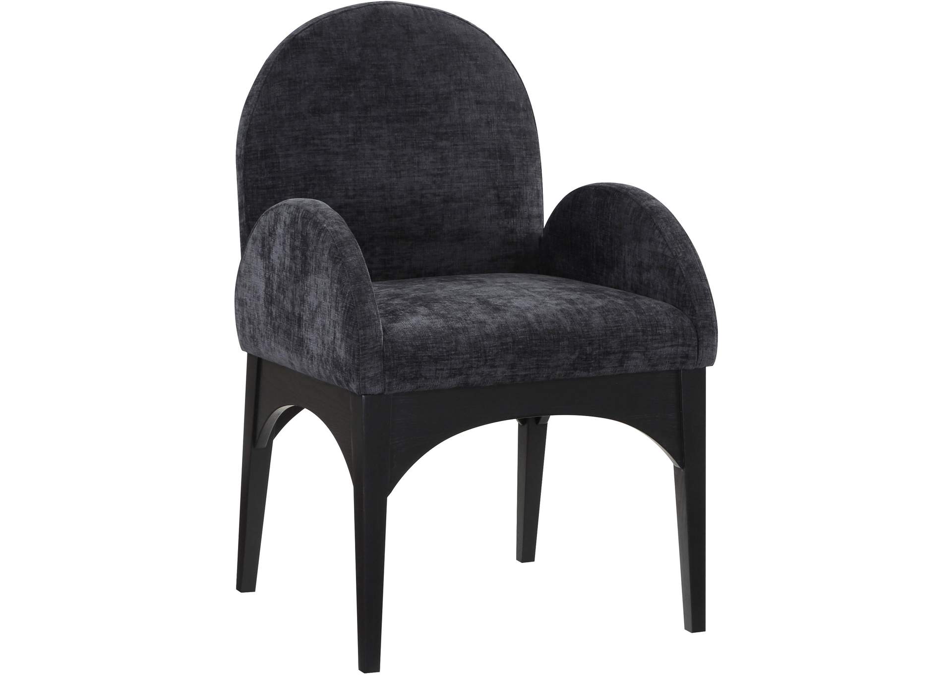 Waldorf Black Chenille Fabric Dining Chair,Meridian Furniture